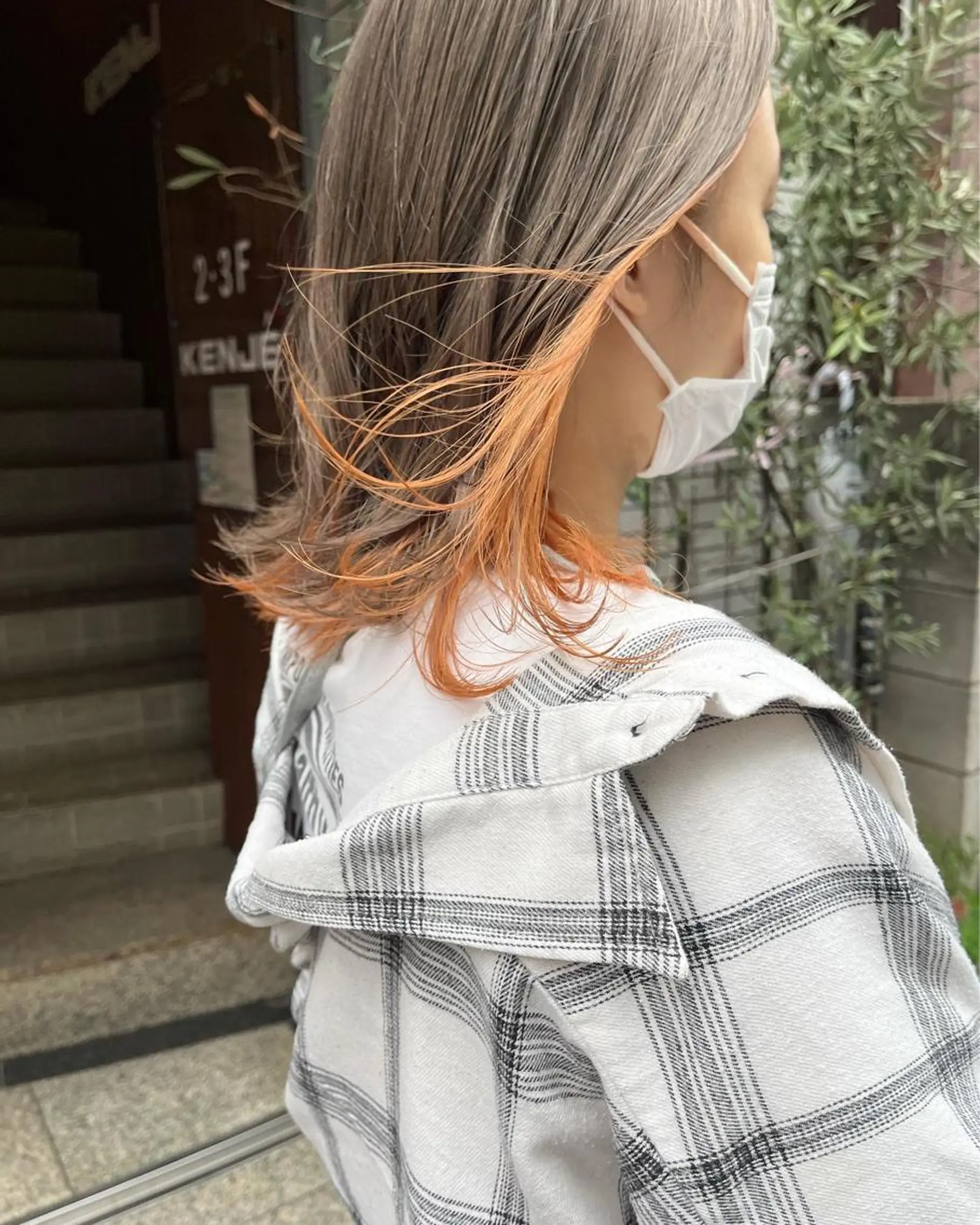 ミディアム カラー ヘアアレンジ オレンジ ヘアカラー トリートメント 🌷ボブ/髪質改善 ストレートのヘアスタイル