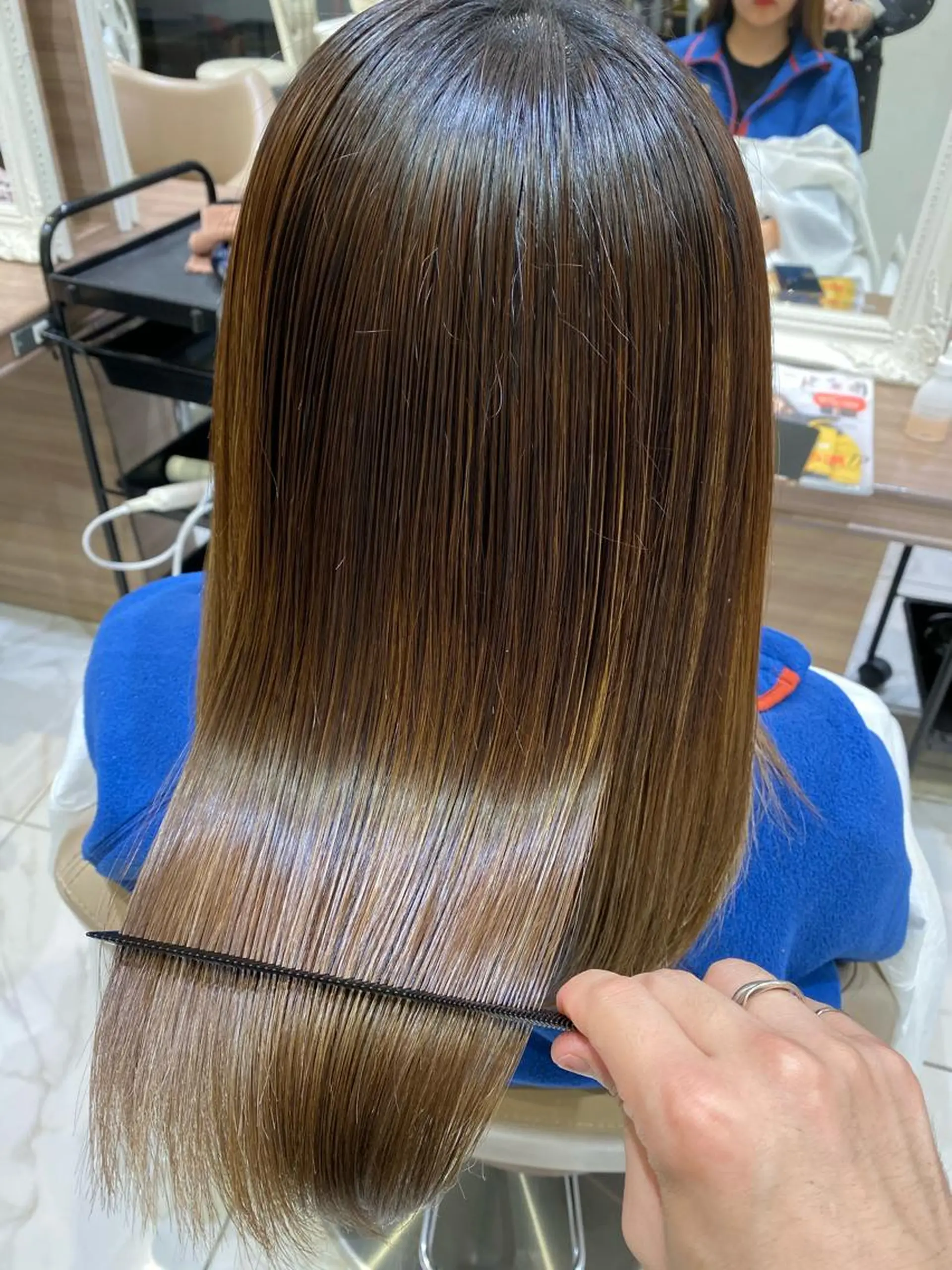 セミロング パーマ 髪質改善 縮毛矯正 トリートメント 清野 大のヘアスタイル