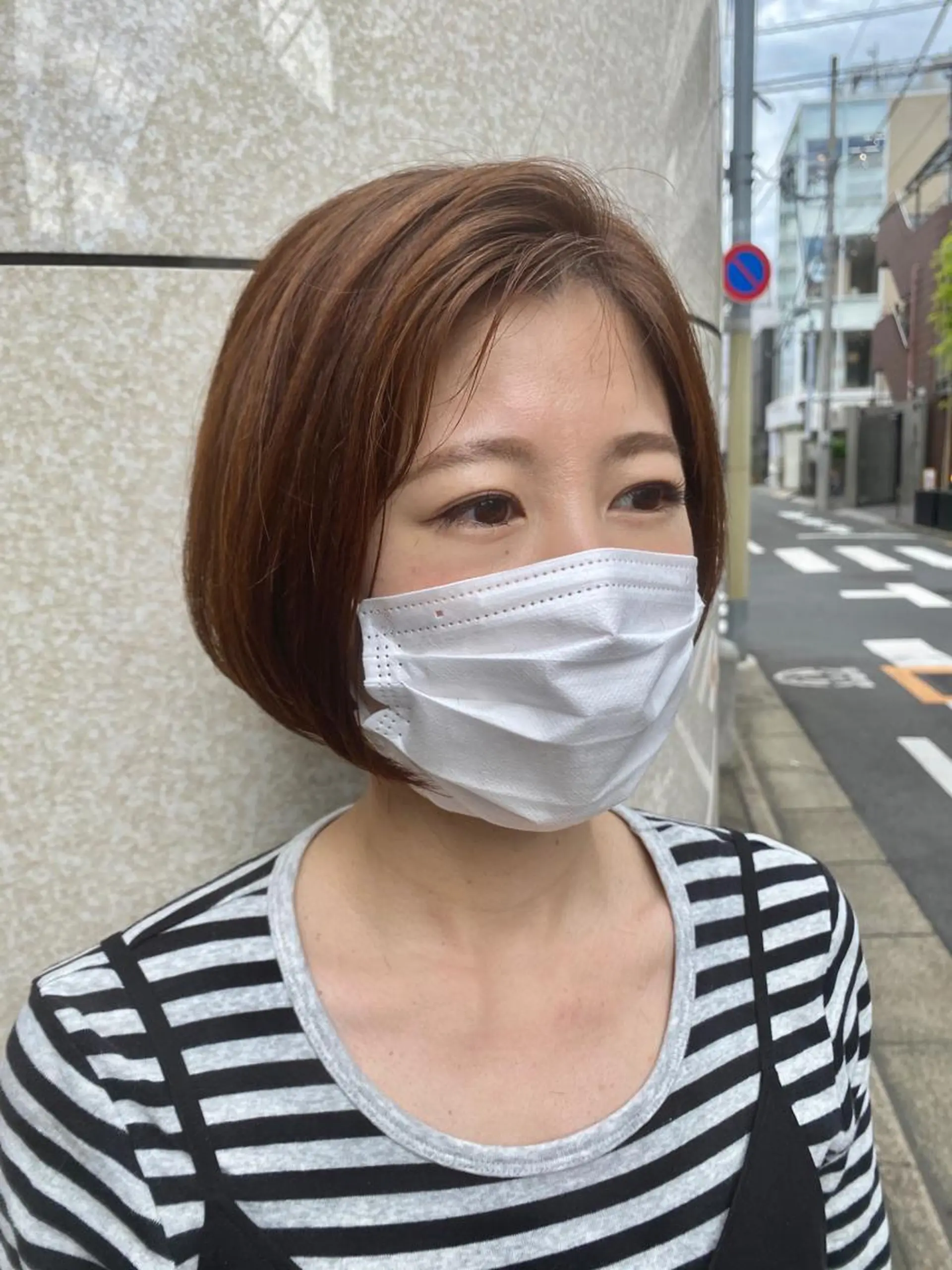 ミディアム カラー ヘアアレンジ ショートボブ ボブ 小顔カット ナカジマ ボブ/レイヤーのヘアスタイル