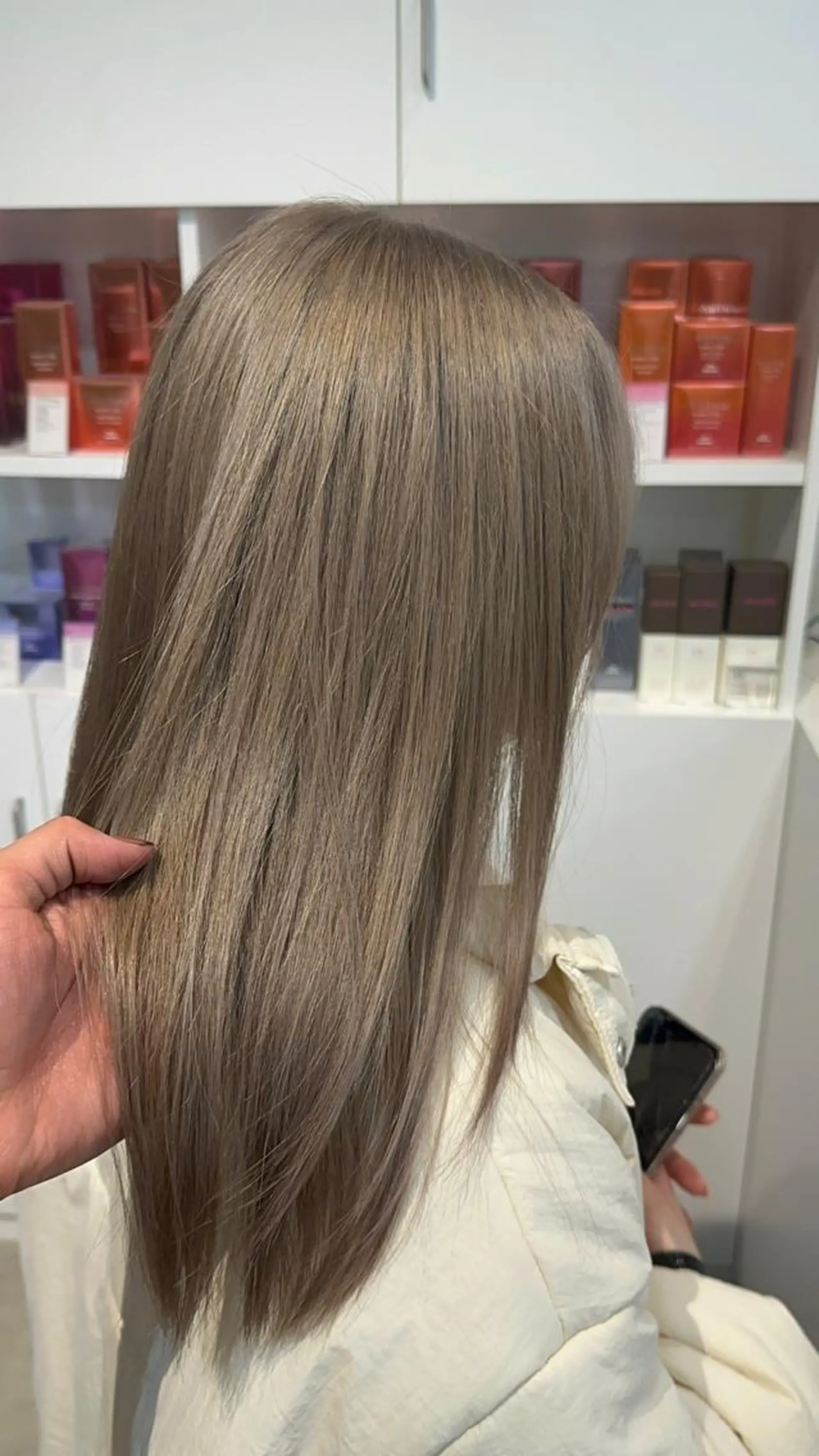 ロング カラー ブリーチ グレージュ カイリ /レイヤーカットのヘアスタイル