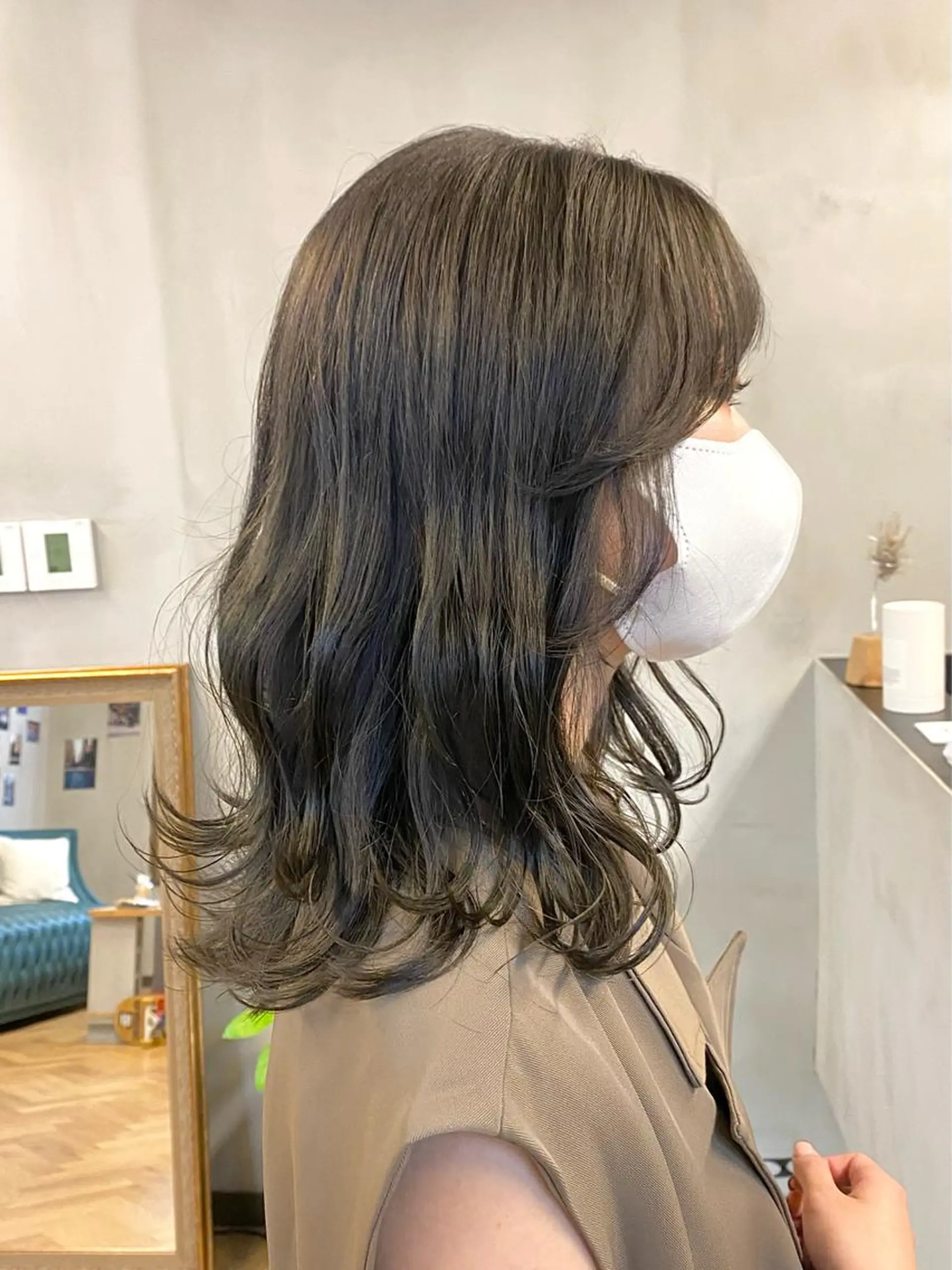 ミディアム カラー カット ヘアカラー トリートメント ハル🌸柔色/ ブリーチなし/艶髪のヘアスタイル