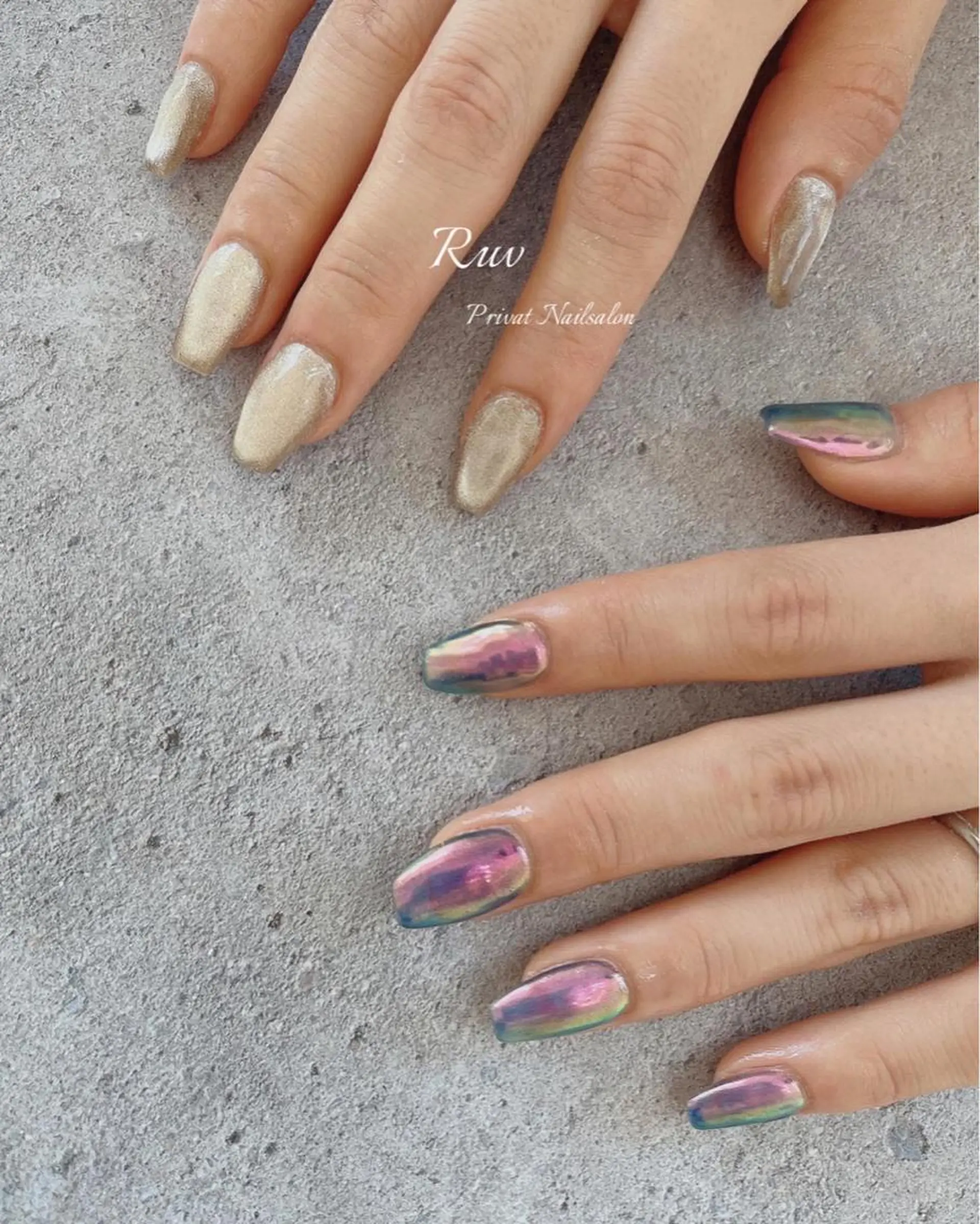 ネイル マグネットネイル ミラーネイル ハンドネイル プライベート ネイルサロン　ルヴのネイルデザイン