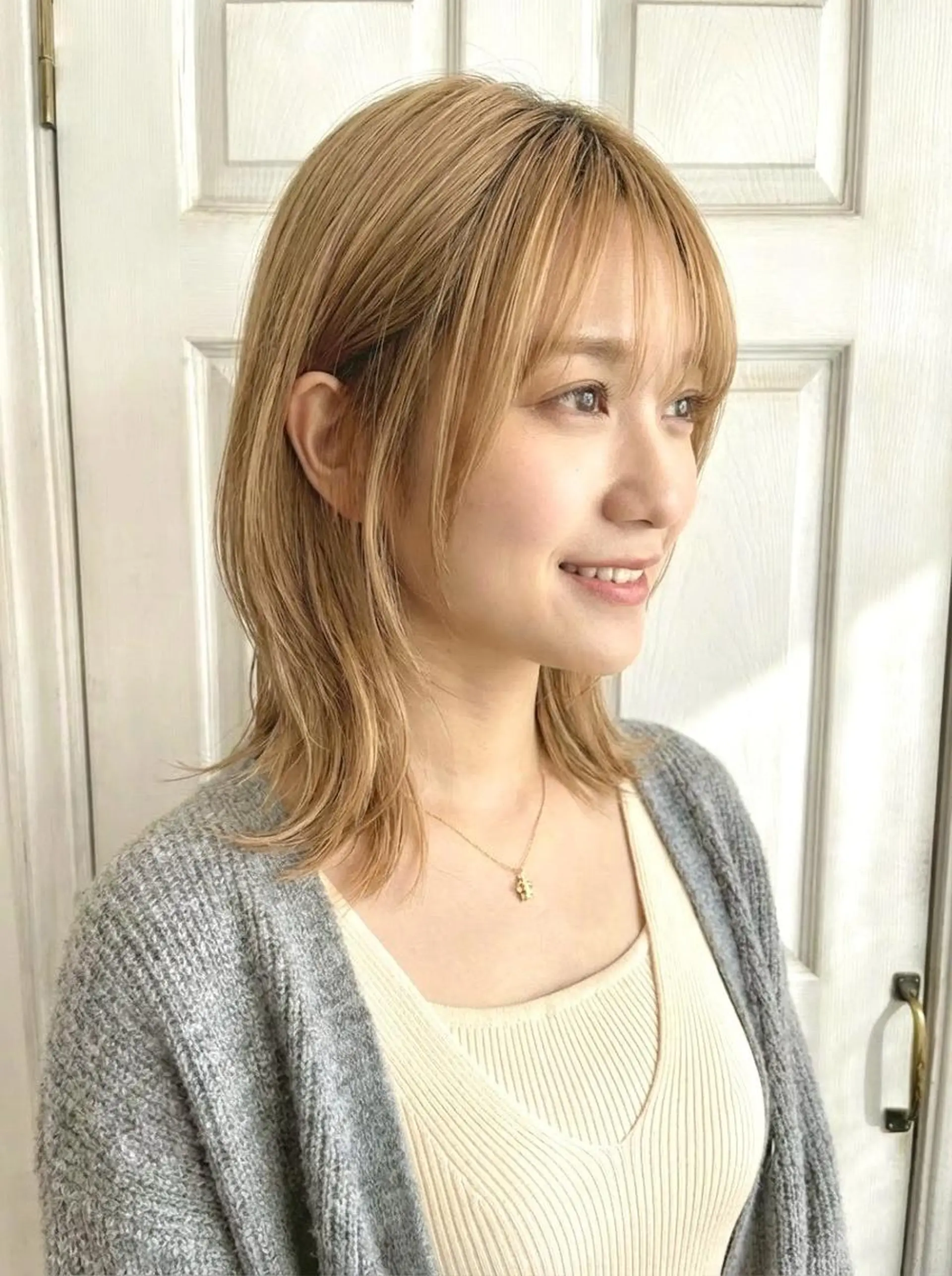 セミロング ボブ くびれヘア 顔周りカット 髪質改善 韓国風ヘア Aroma hair 🌙tanakaのヘアスタイル