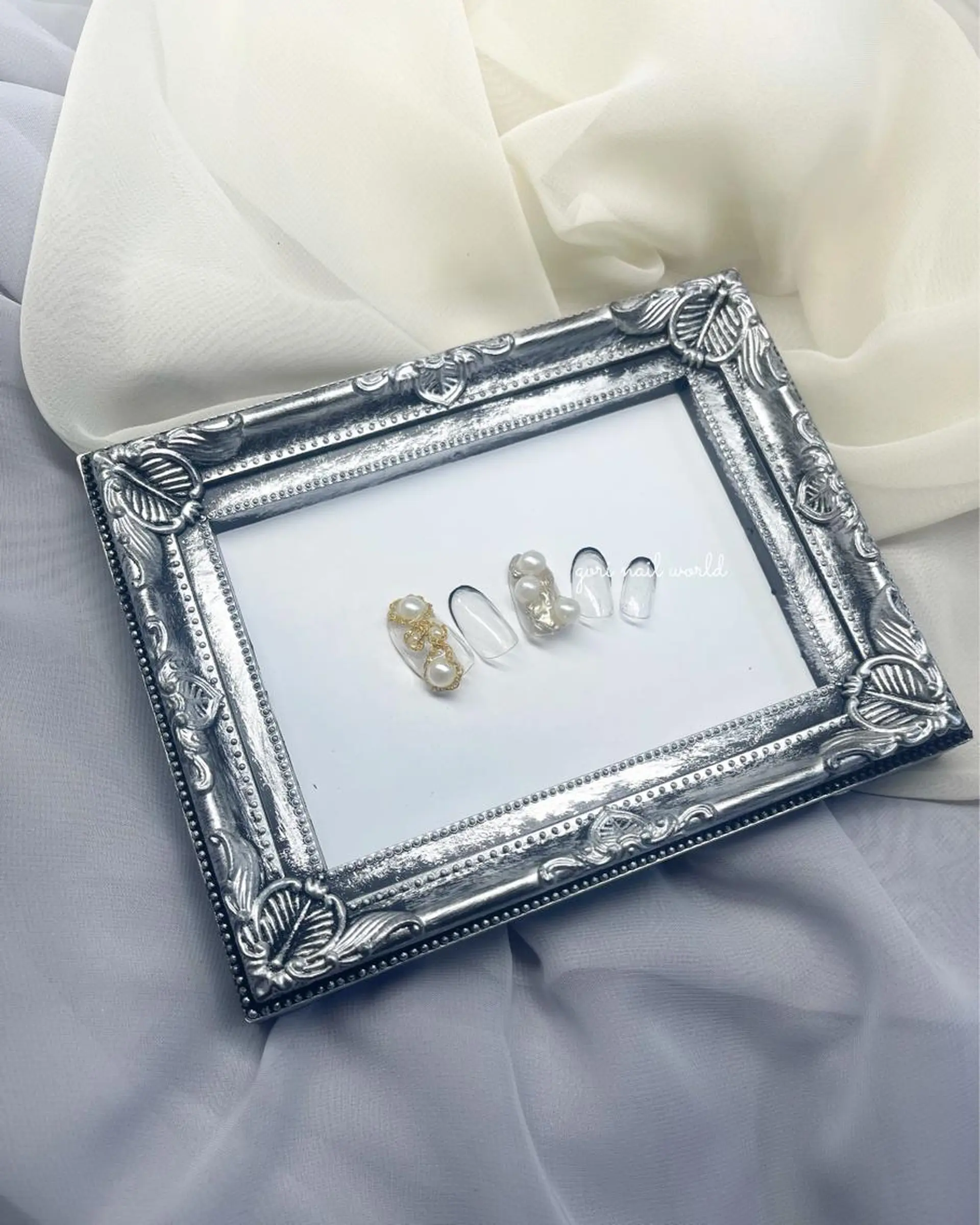 ネイル フレンチネイル ニュアンスネイル 夏ネイル ネイルチップ 𝐠𝐨𝐫𝐢 𝐧𝐚𝐢𝐥のネイルデザイン