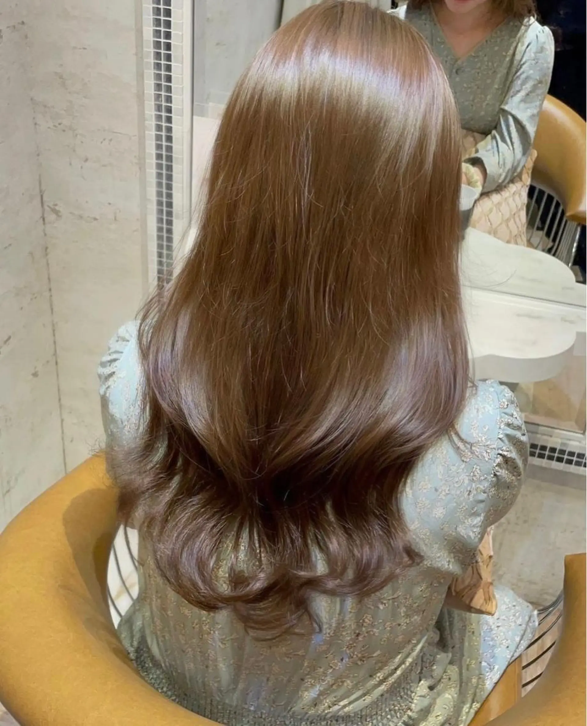 ロング ボブ ハイライト 髪質改善 韓国風ヘア 小顔カット ヘアカラー トリートメント 似合わせカラーの達人 ダブルカラー/森栄範のヘアスタイル