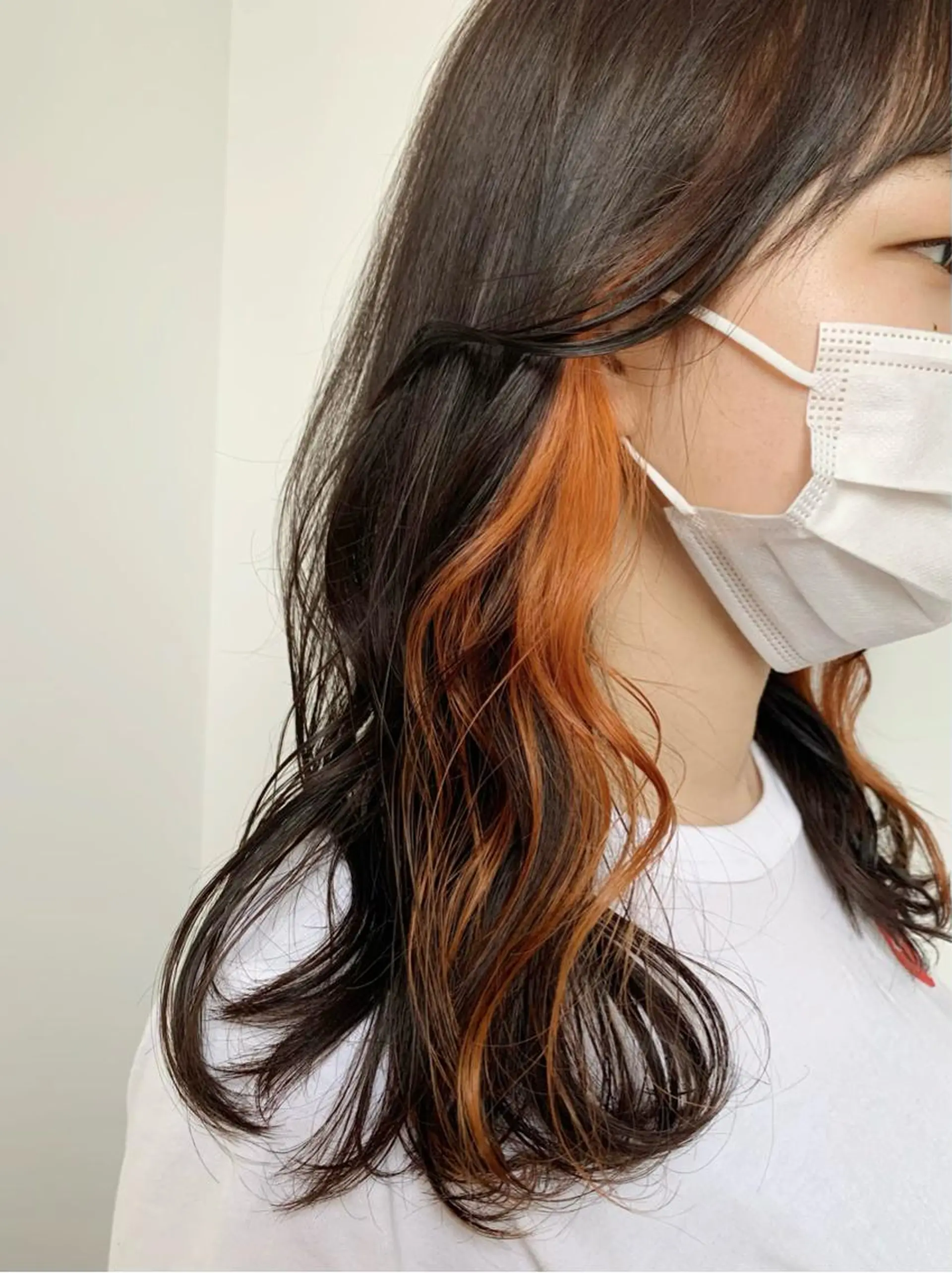 ロング カラー インナーカラー オレンジ 韓国ヘア /男女☘️ 細江 美紅のヘアスタイル