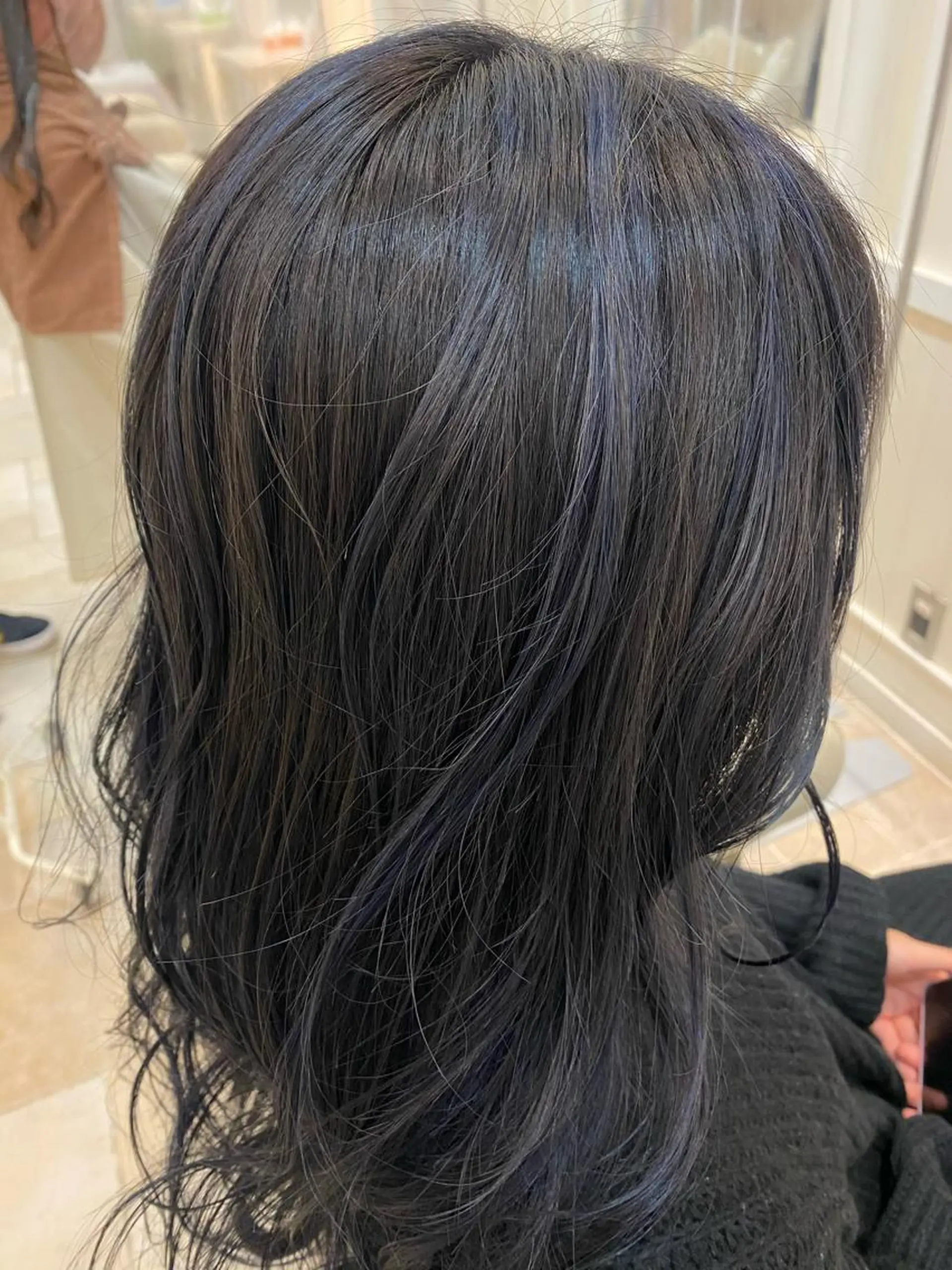 ロング カラー 黒髪 ブルーカラー ブルーブラック ネイビーカラー 【デザインカラー】 🕊️村田 菜々美のヘアスタイル