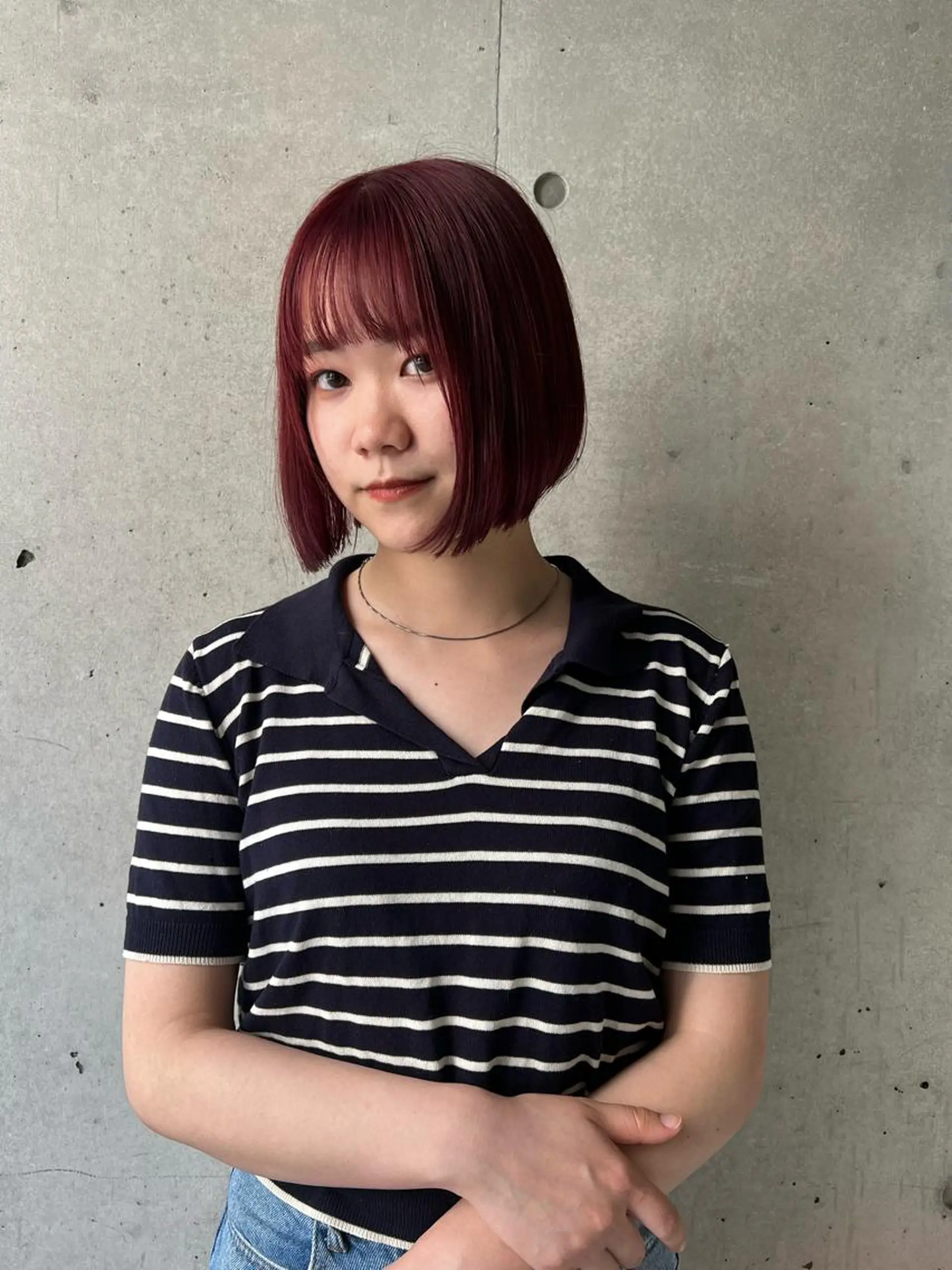 ミディアム カラー 縮毛矯正 美髪・シールエクステ ホソタニリョウコのヘアスタイル