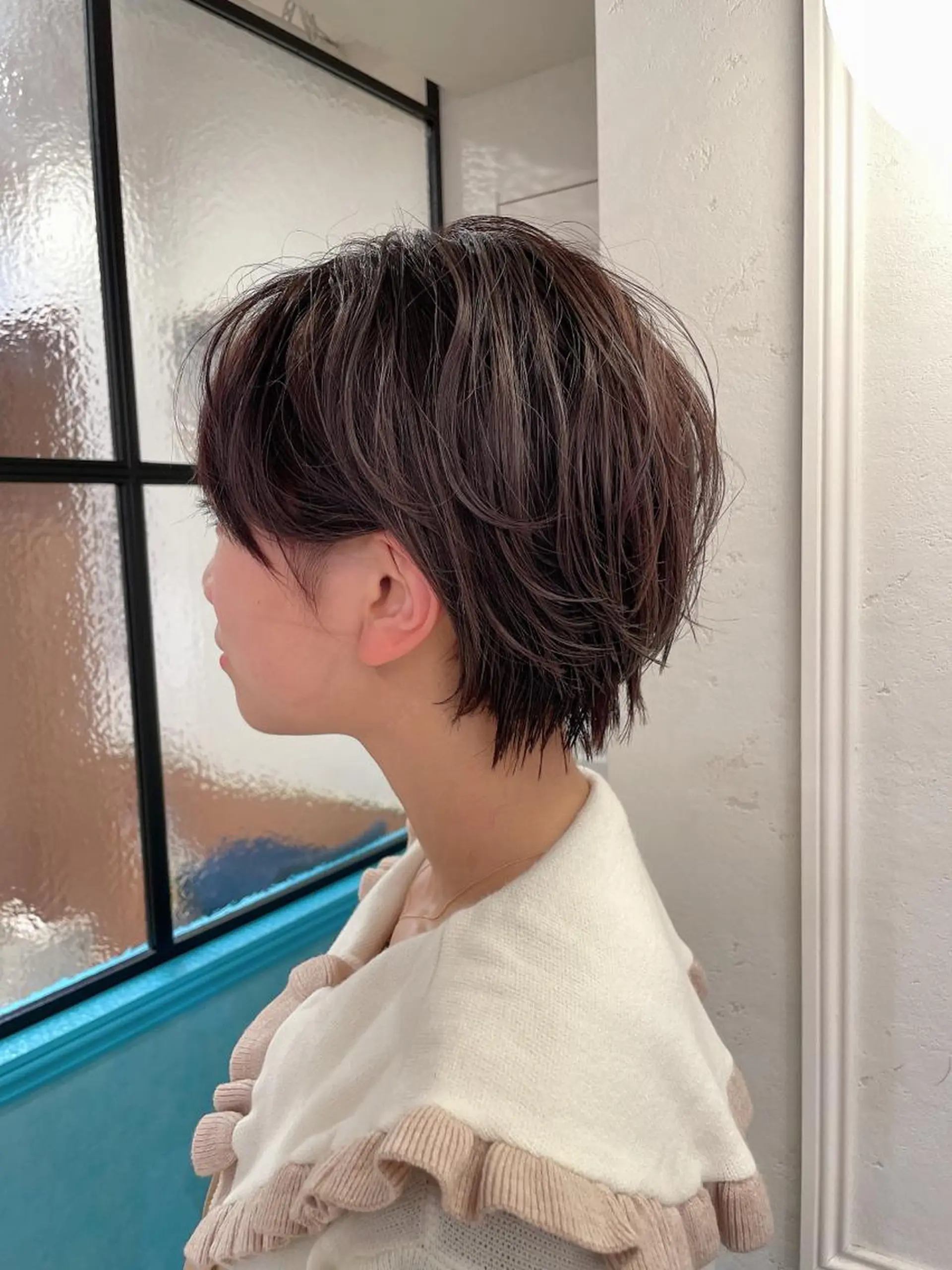 ショート カラー カット トリートメント 縮毛/ショート/ ボブ/レイヤー/小原のヘアスタイル