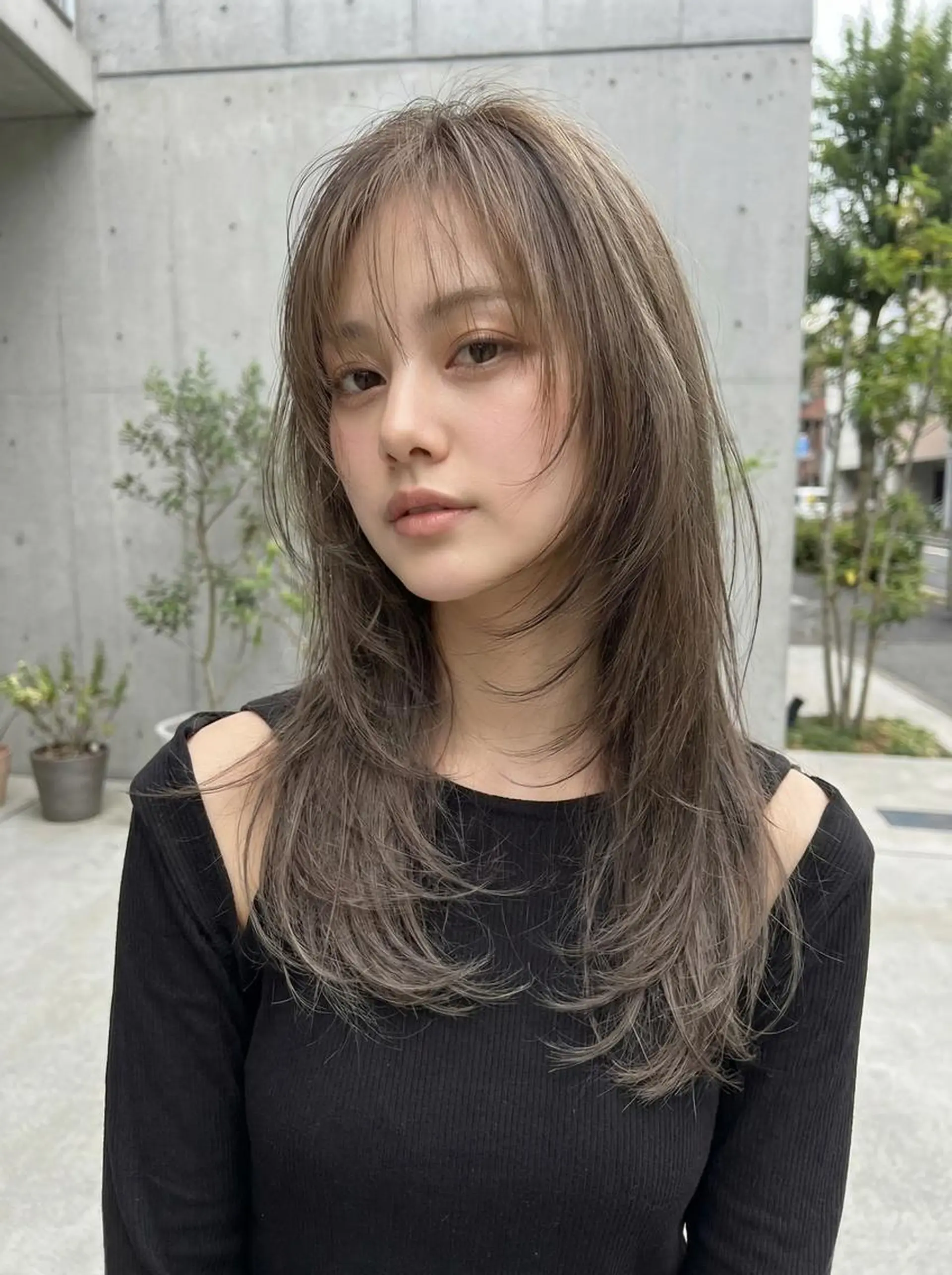 ロング カット ヘアカラー ✨ブリーチなし× 髪質改善⚡新宿駅近のヘアスタイル