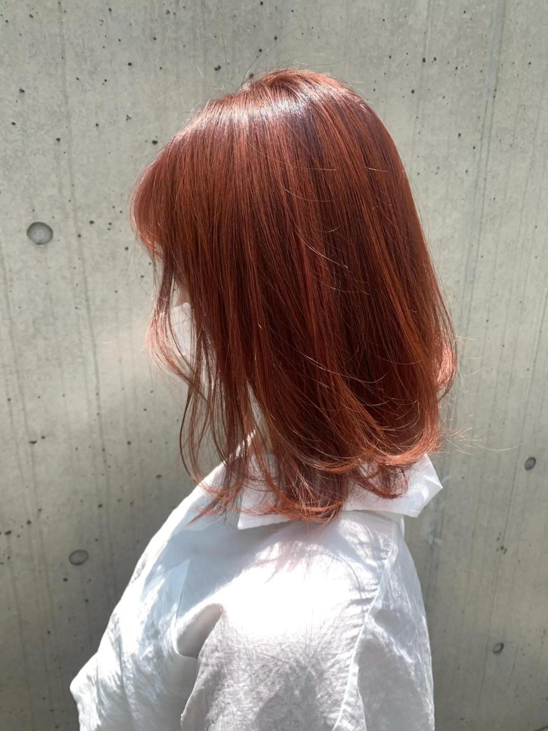 ミディアム カラー ヘアアレンジ ブラウンカラー オレンジ オレンジブラウン beauty: beast 中目黒店のヘアスタイル