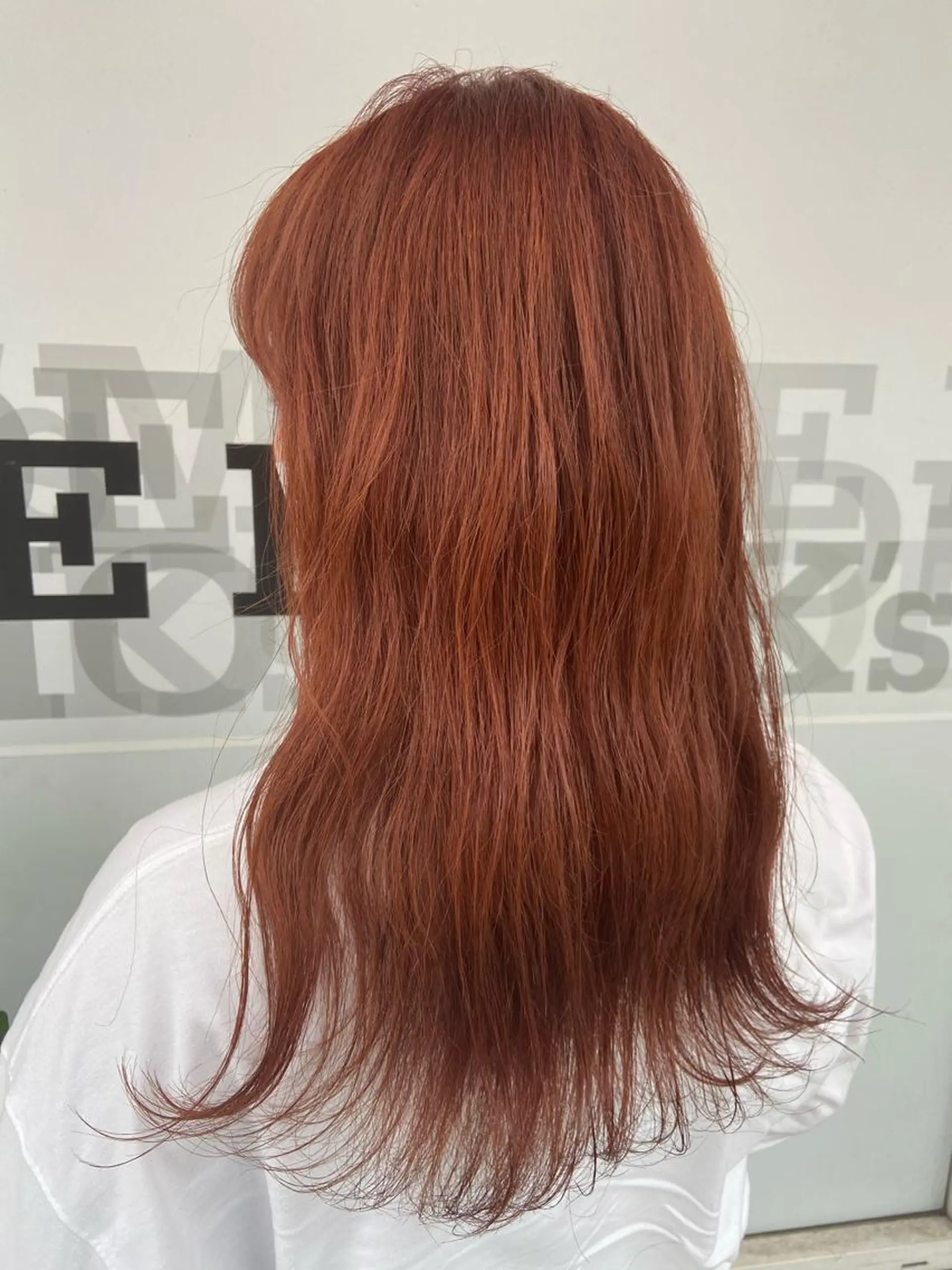 セミロング カラー 韓国風カラー オレンジ 韓国風ヘア Amour なぐらのヘアスタイル