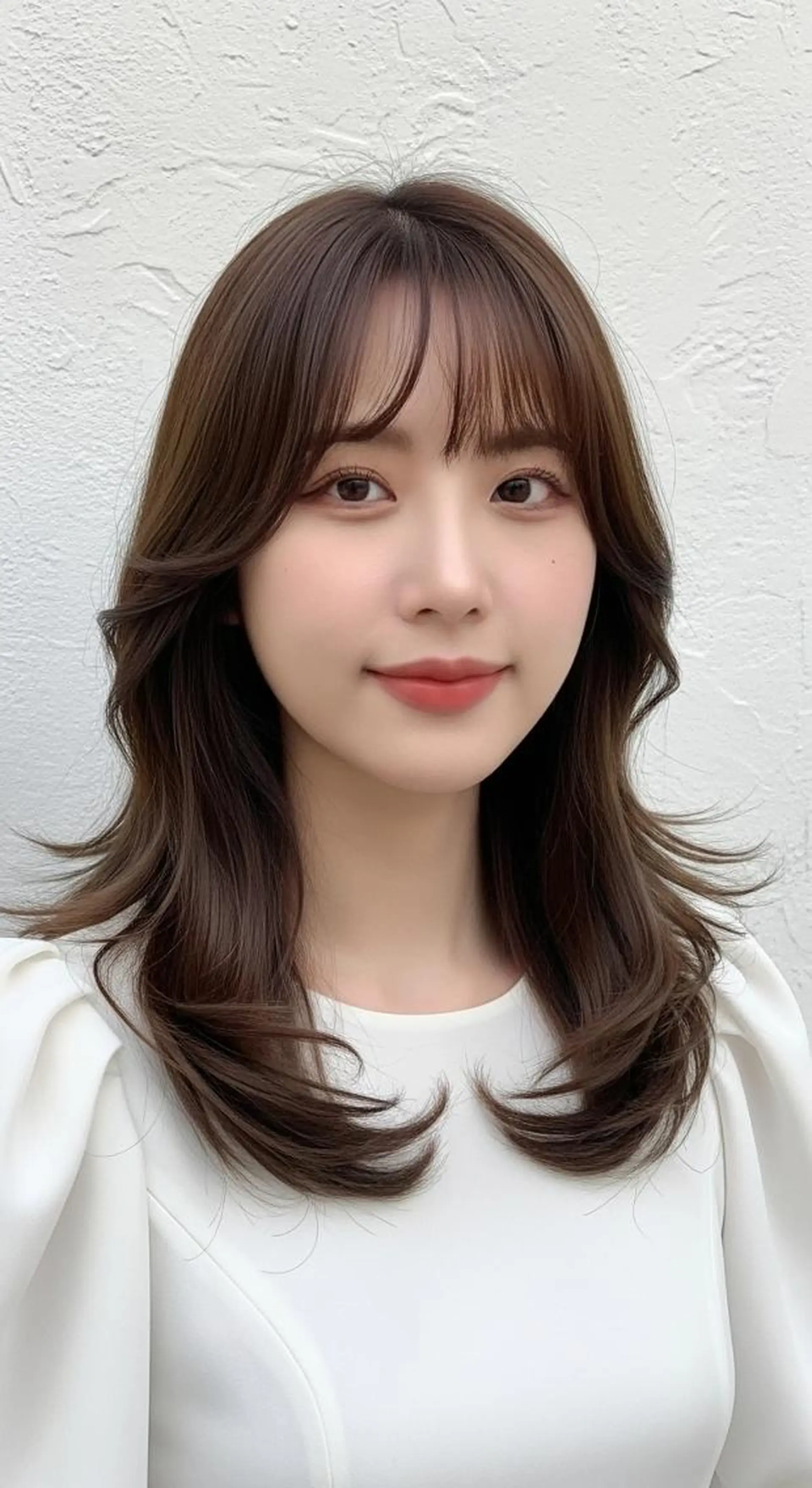 ミディアム ナカオ/酸性縮毛矯正 髪質改善/レイヤー/のヘアスタイル