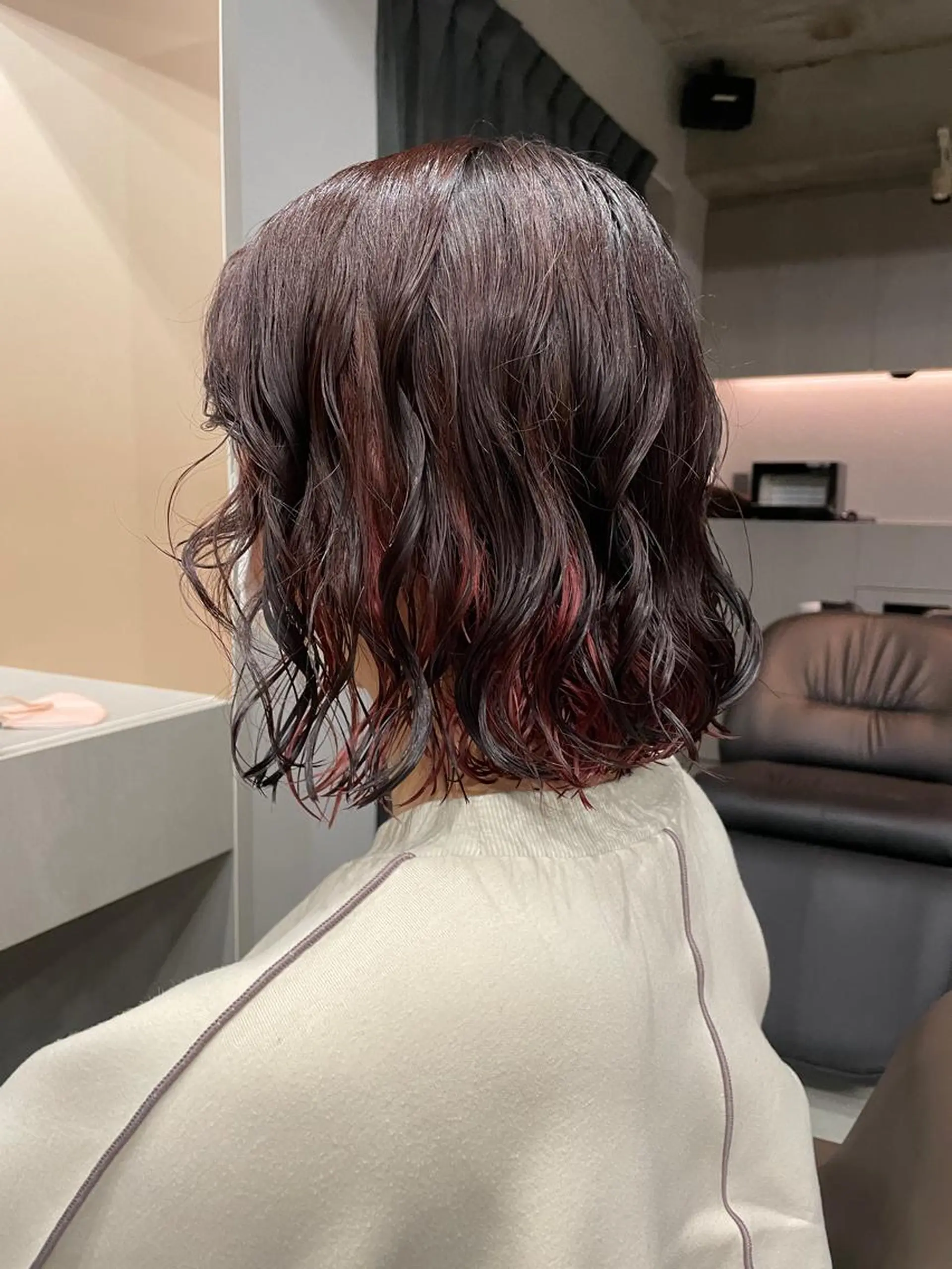 ミディアム カラー パーマ 吉田一輝 外国人パーマのヘアスタイル