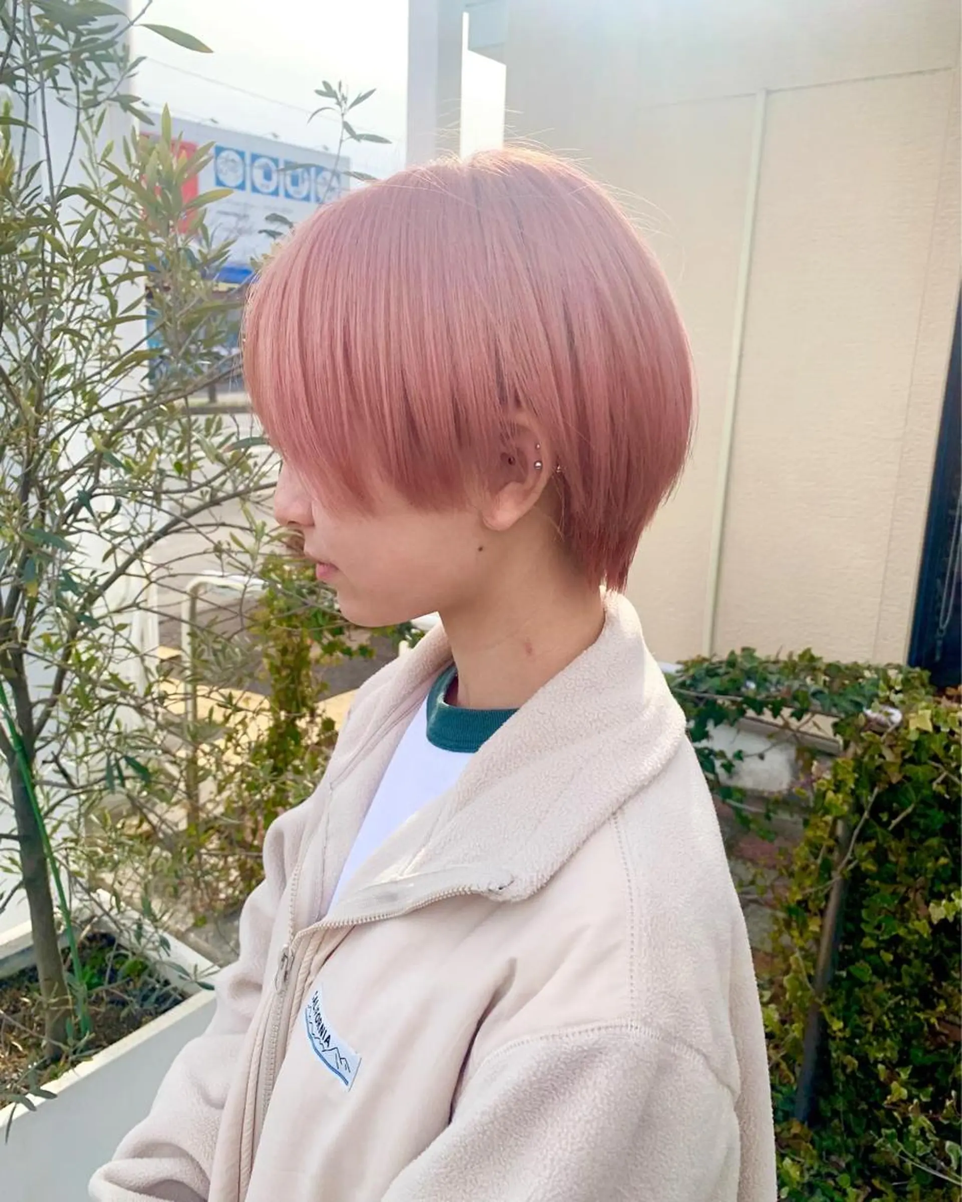 ショート カラー ローズカラー ショートヘア 大野 智亜里のヘアスタイル