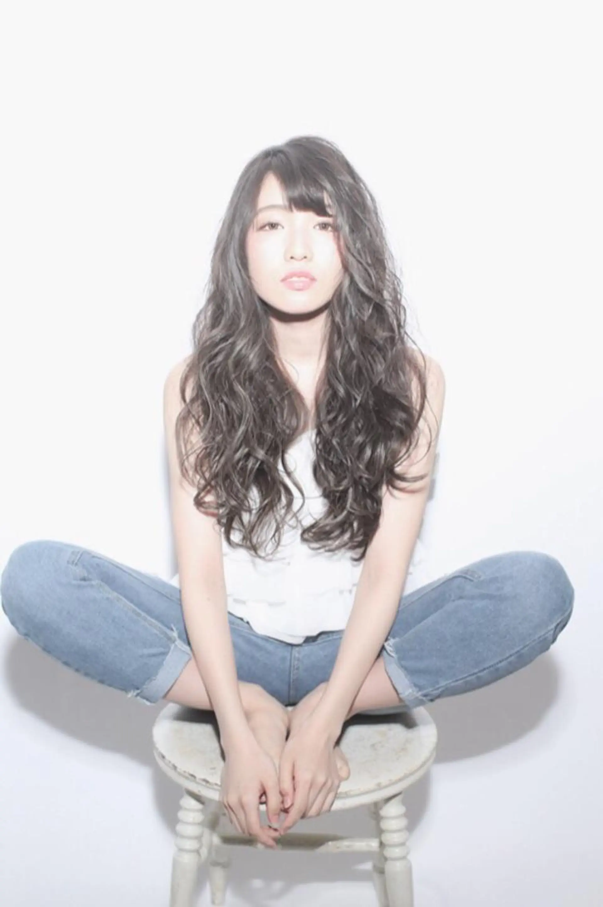 ロング アッシュ 外国人風カラー Eliss 堀江のヘアスタイル