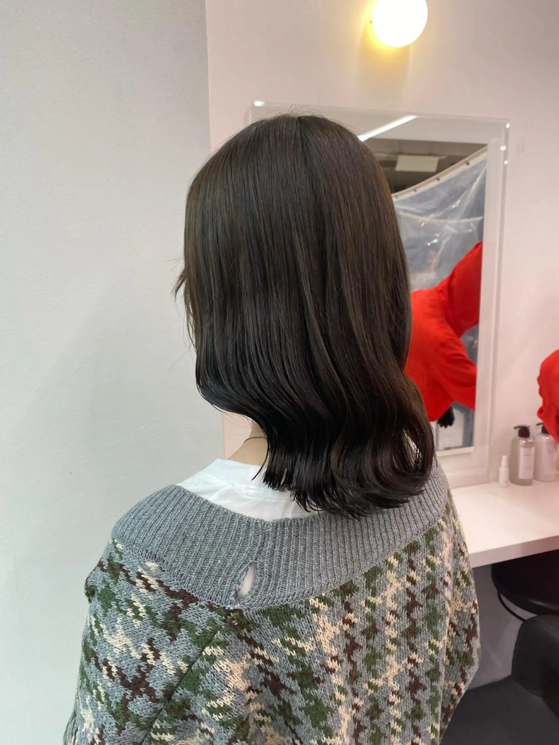 ミディアム カラー ヘアアレンジ オリーブカラー TRU Shino🦋のマツエク・マツパデザイン