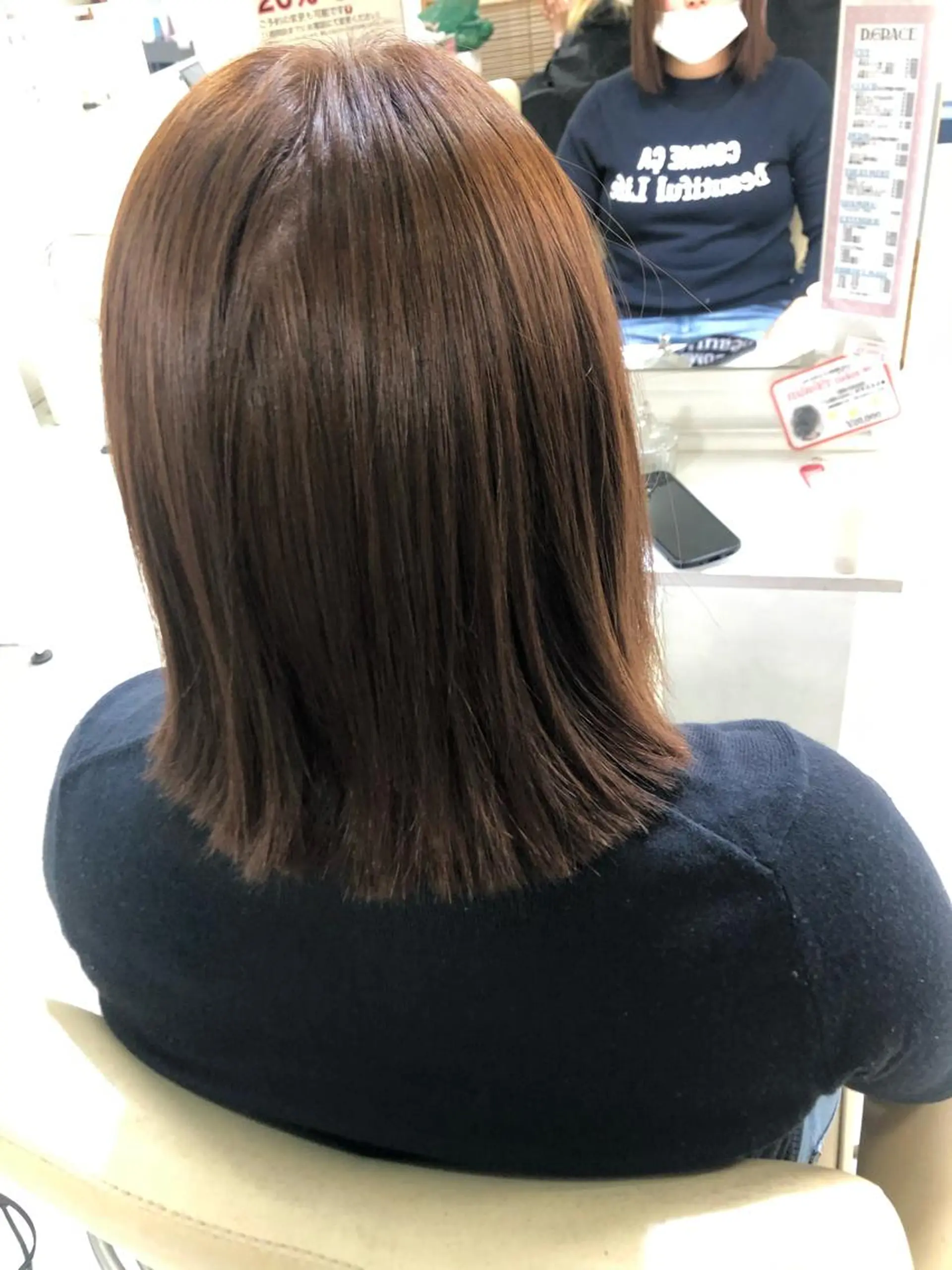 ミディアム 切りっぱなしボブ ボブ カット ヘアカラー ヘッドスパ師Uran (^^)のその他イメージ