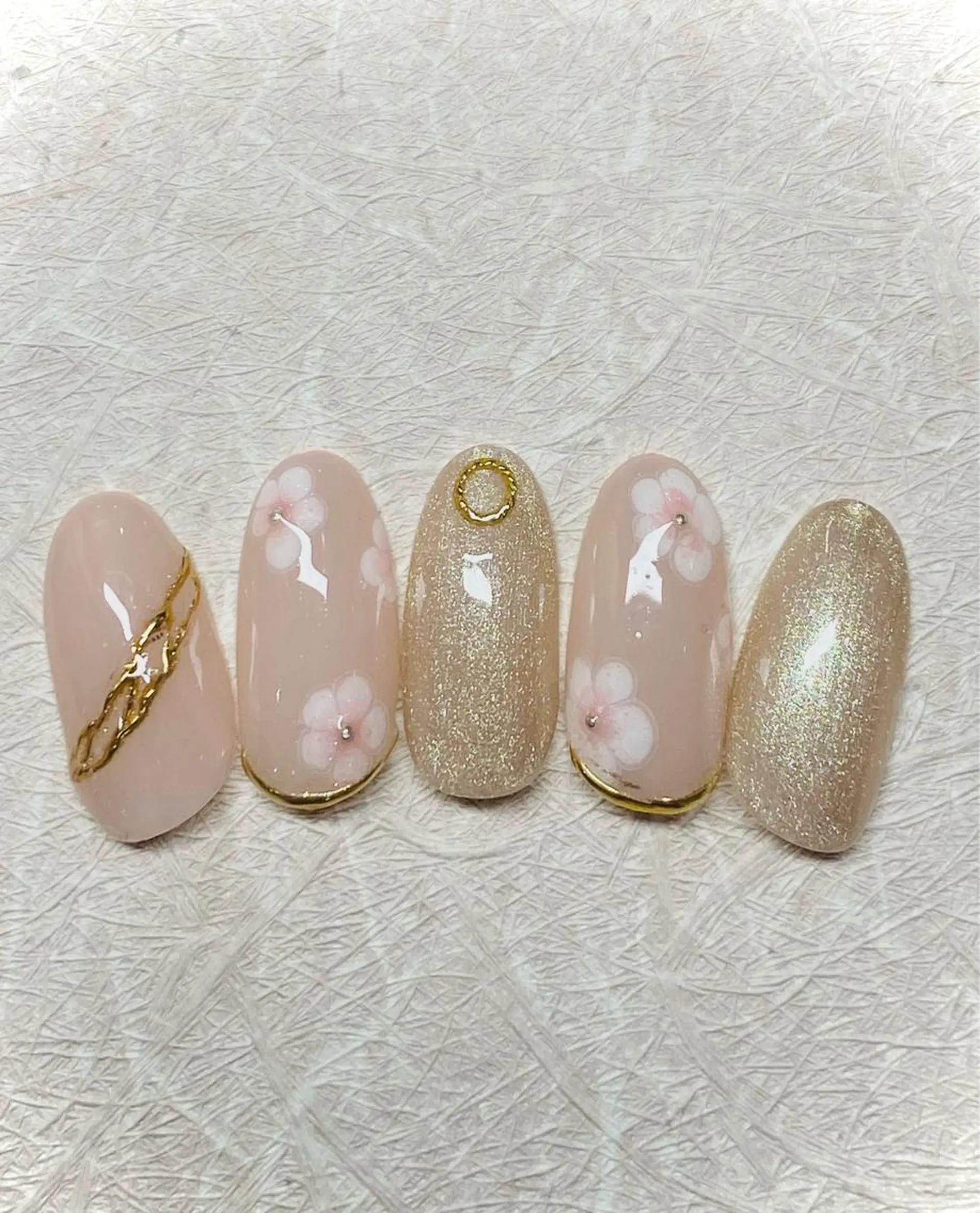 ネイル マグネットネイル ミラーネイル 春ネイル ハンドネイル 錦糸町 mi_nailのネイルデザイン