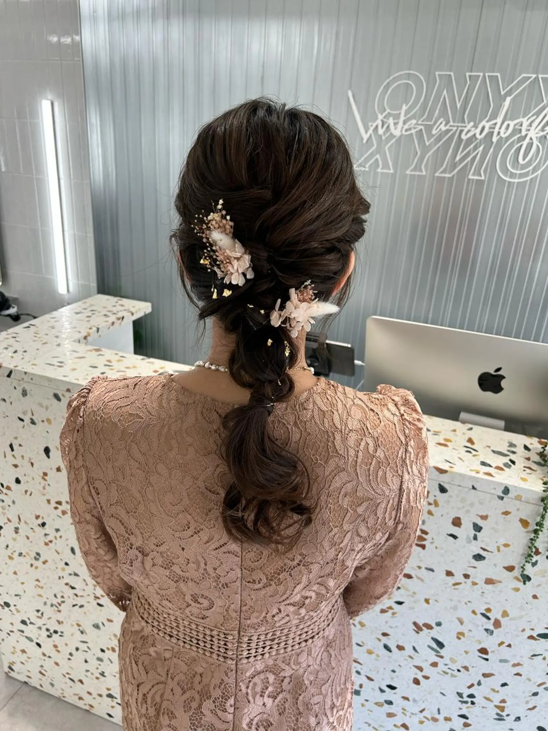 セミロング 卒業式ヘアセット🎀 ヘアアレンジのヘアスタイル