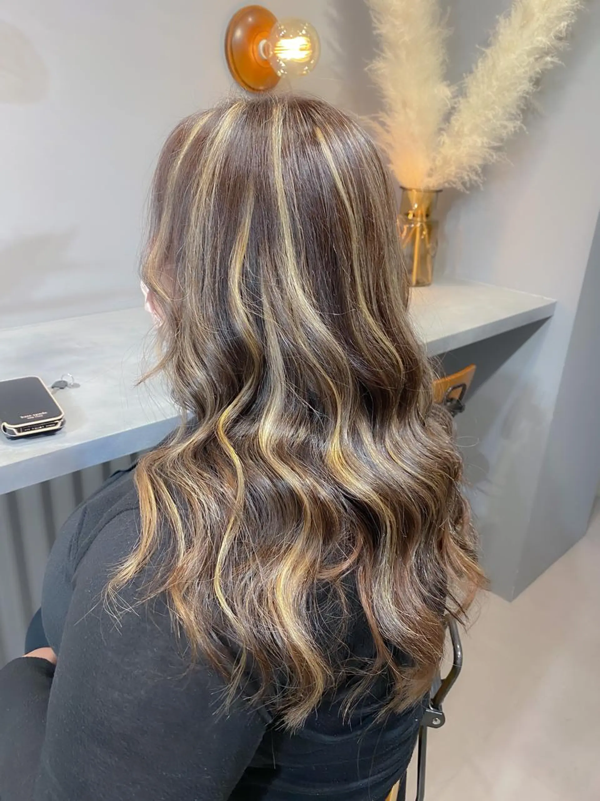 ロング カラー バレイヤージュ ブリーチ 透明感カラー デザインカラー ダブルカラー ヘアカラー トリートメント 💖ハイライト/ハイ トーン💖MIKIのヘアスタイル