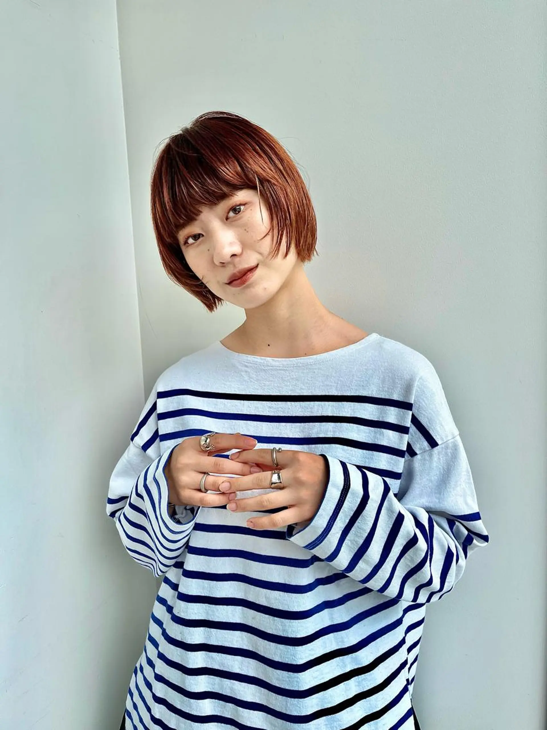 ショート ショートボブ ボブ ショートヘア あやめ【顔まわり/レ イヤー/柔らかカラ】のヘアスタイル