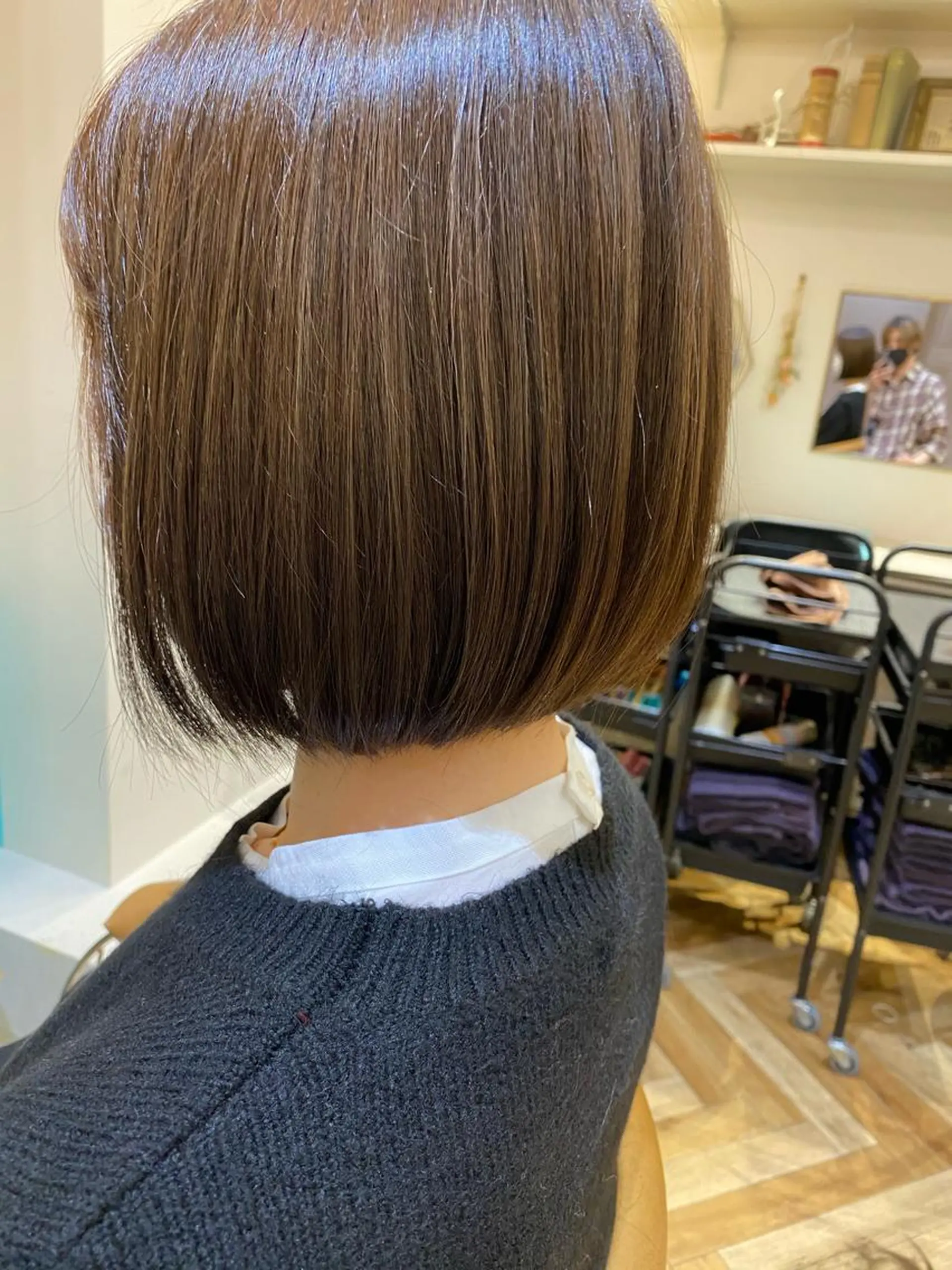 ショート レイヤー/韓国/ボブ 縮毛矯正/畠中ケントのヘアスタイル