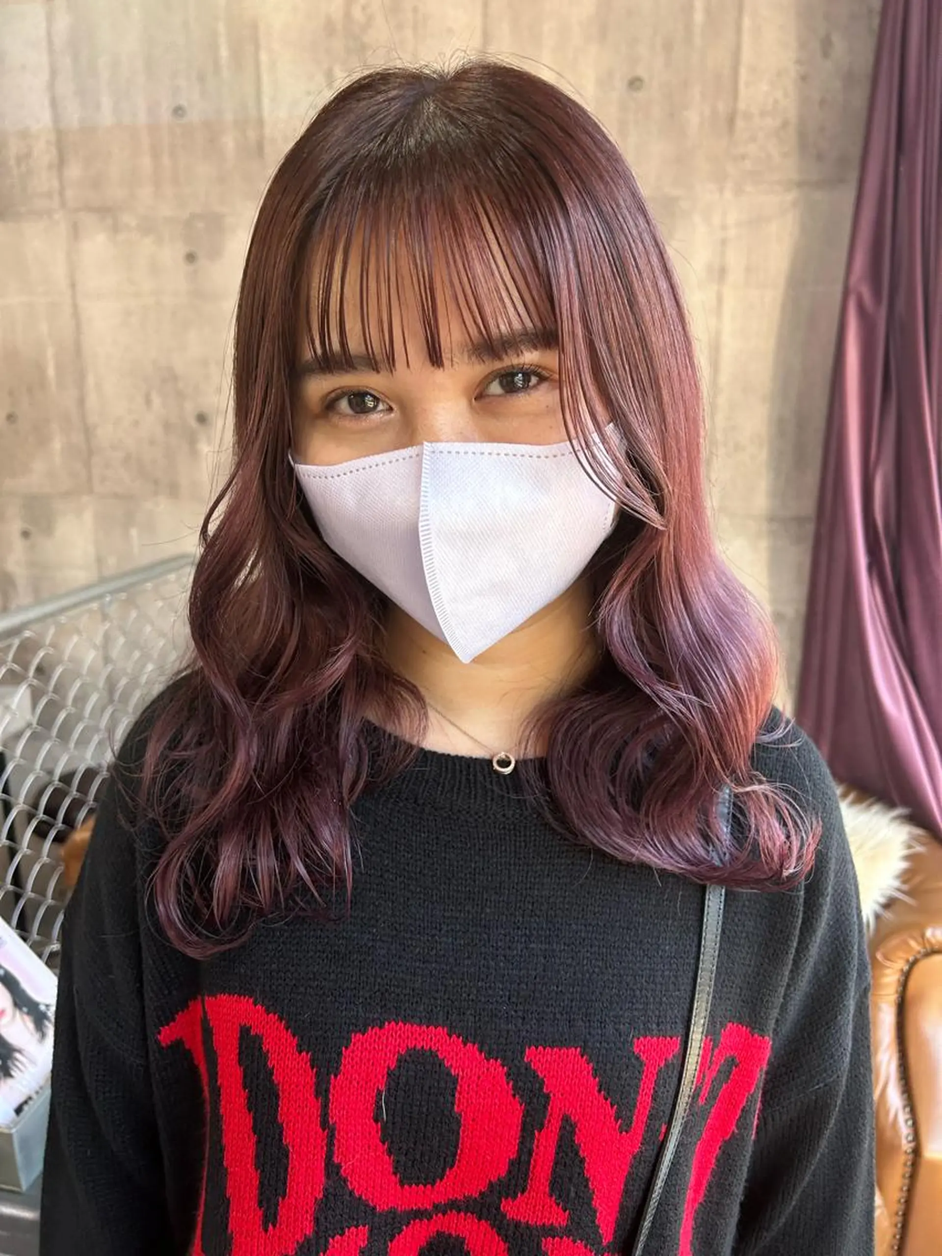 セミロング カラー ブラウンカラー ピンクカラー パープルカラー レッドカラー レッドブラウン ヘアカラー SHURI❤️🔥 中/韓mix ♡のヘアスタイル