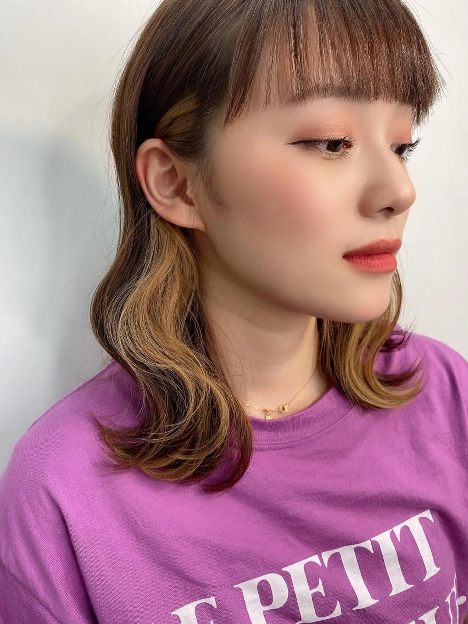 ミディアム カット ヘアカラー トリートメント 透明感/ツヤ髪/ さら艶/前田祥汰のヘアスタイル