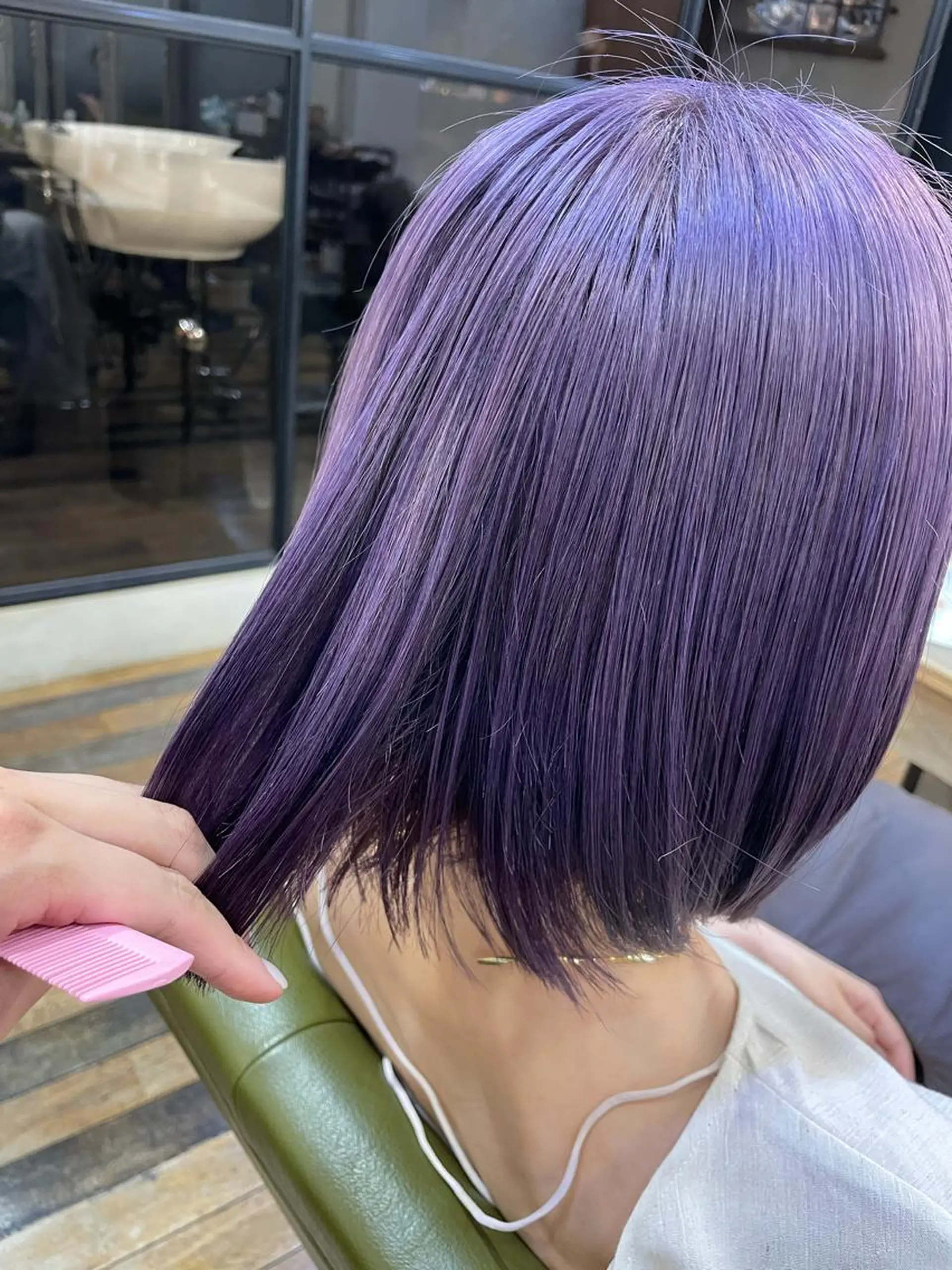 ミディアム カット ヘアカラー トリートメント ウルフカット/ボブ りなのヘアスタイル