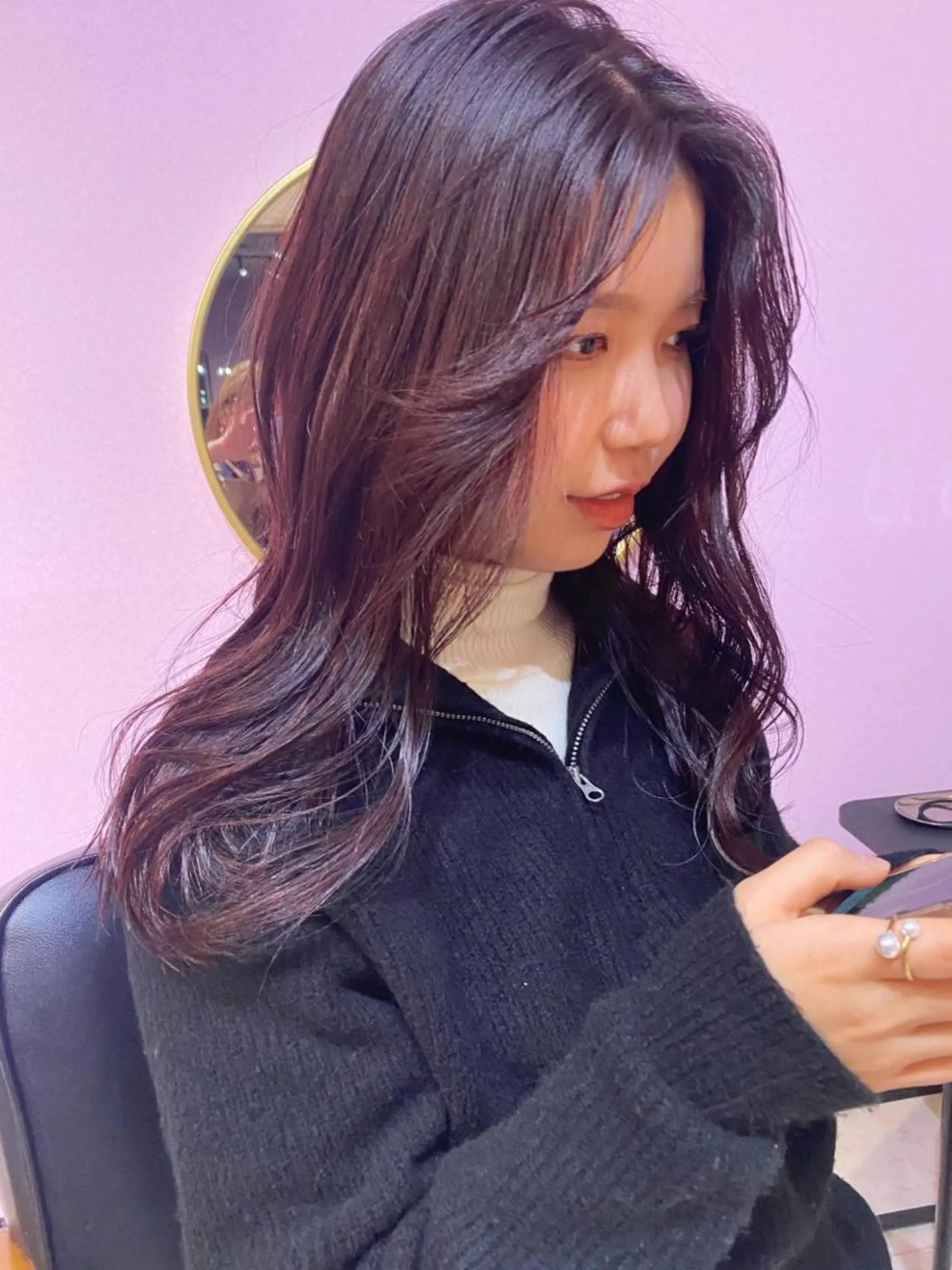 ロング カラー 藤井 貴美子のヘアスタイル