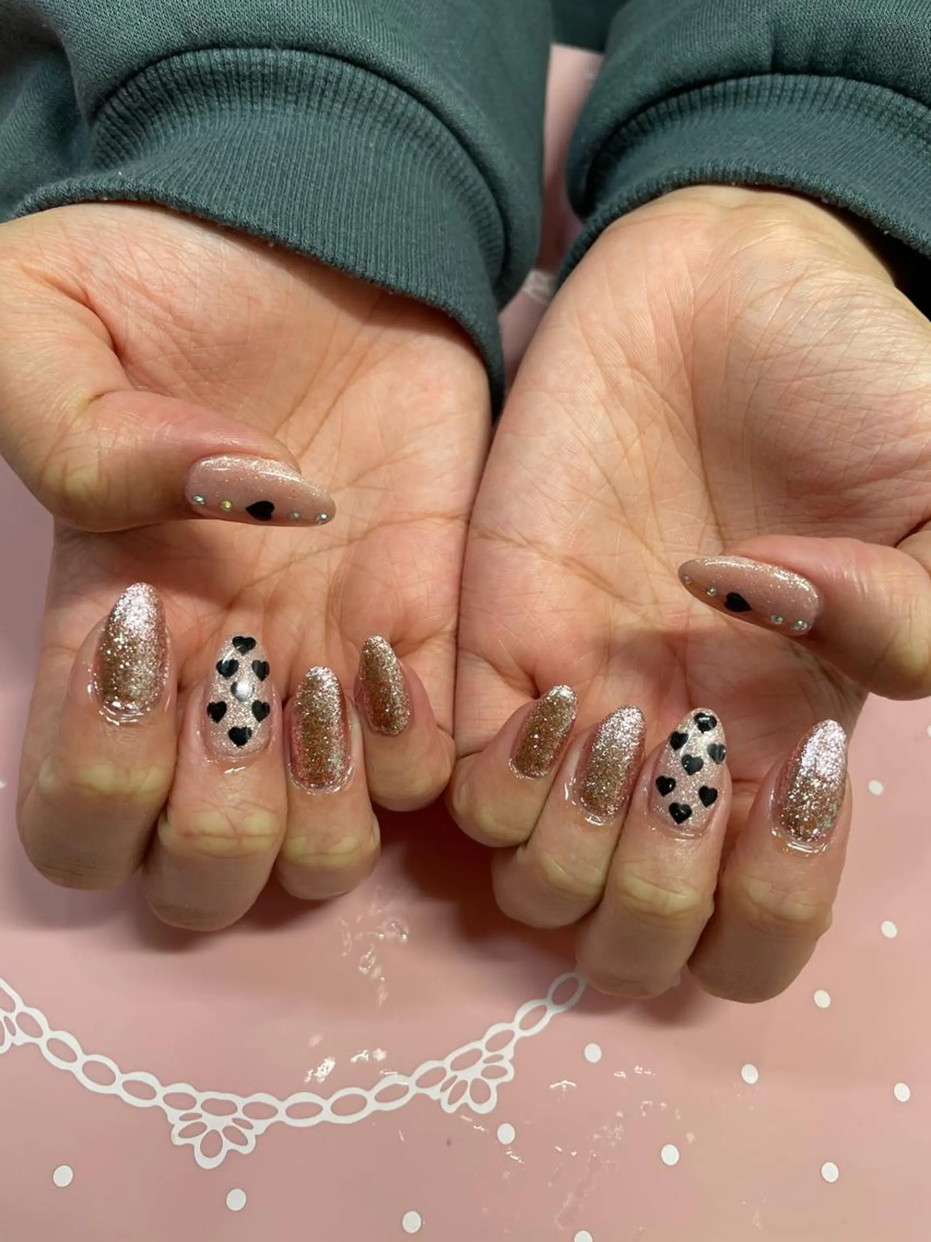 ミディアム ネイル ハンドネイル 《LB》ラブリエ Nail&eyeのマツエク・マツパデザイン