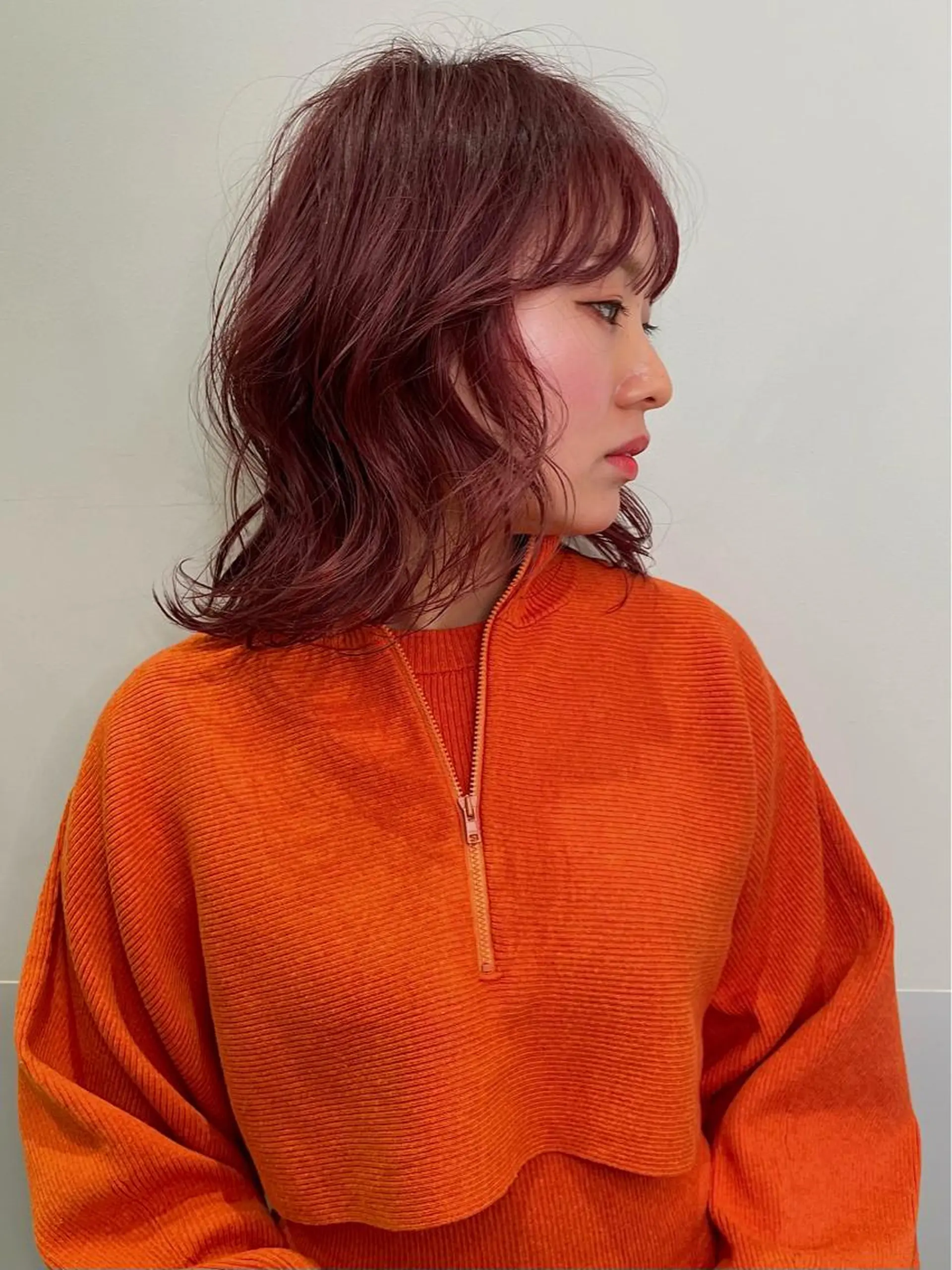 ミディアム カラー カット ヘアカラー トリートメント ブリーチ🪡 ボブ✍️レイヤーのヘアスタイル