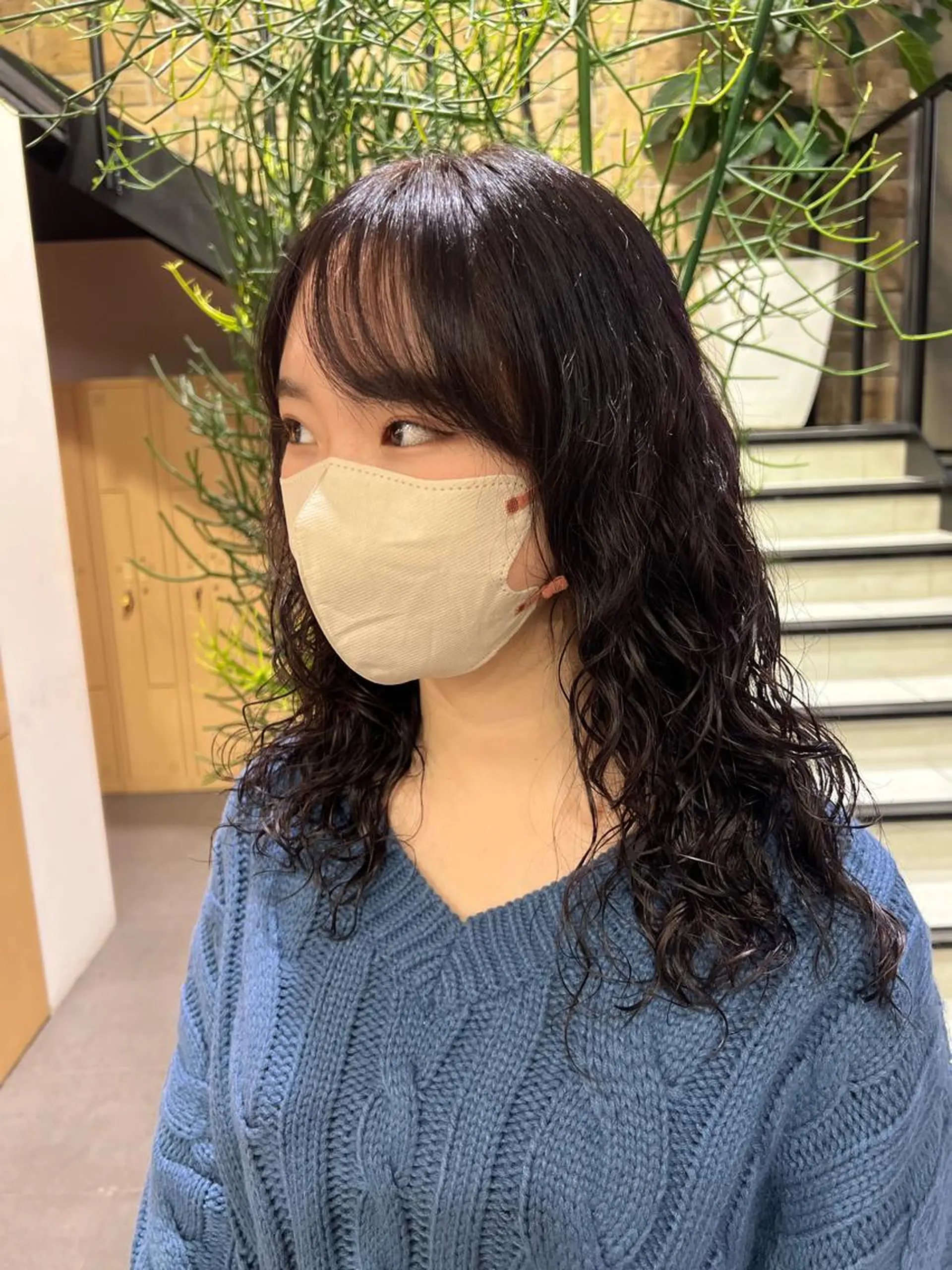 ミディアム カラー パーマ ミディアムパーマ チャンモリパーマ/韓 国/Minami🦋のヘアスタイル