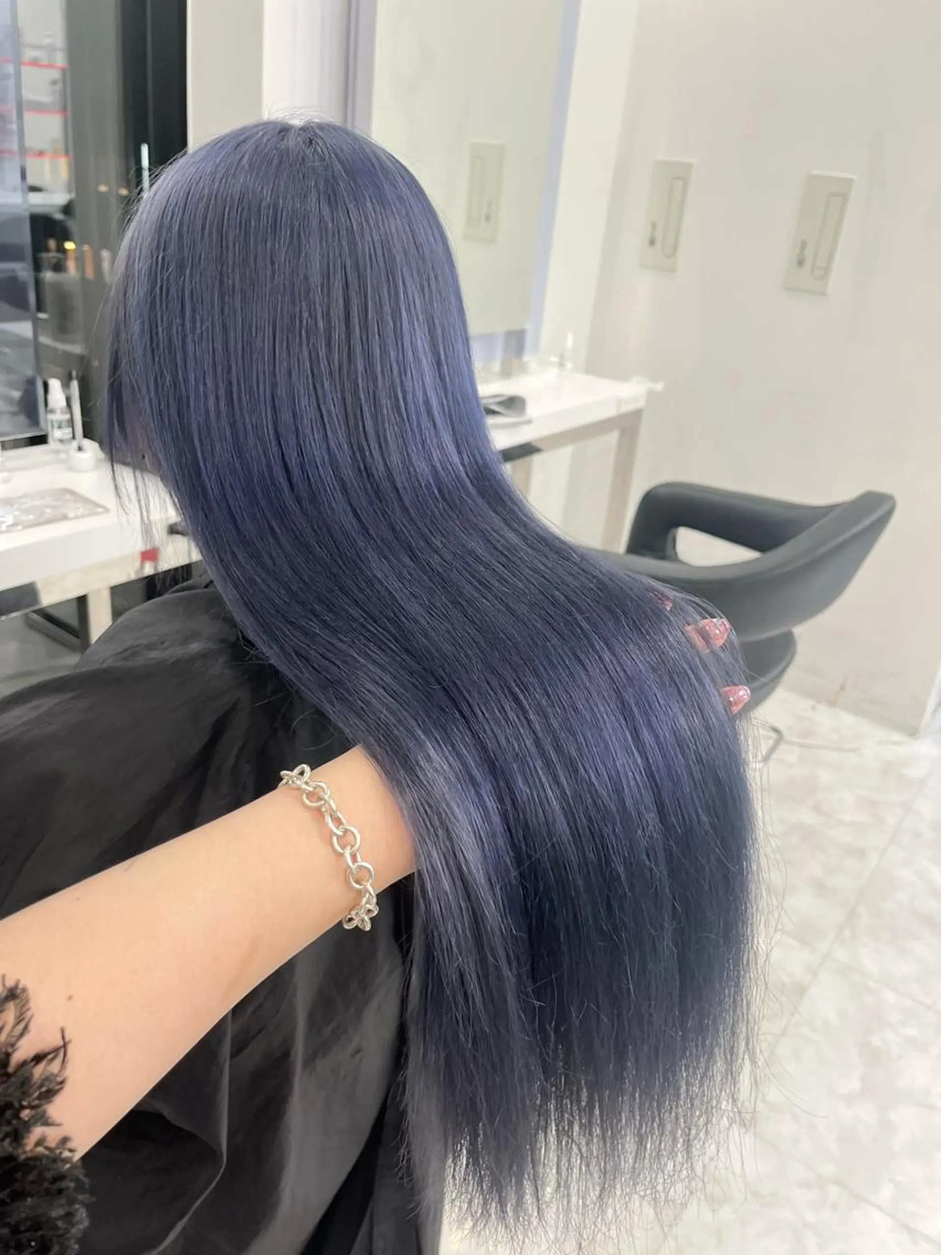 ロング カラー ブルーカラー シルバー junna‎🤍調布 まつ毛/眉のマツエク・マツパデザイン