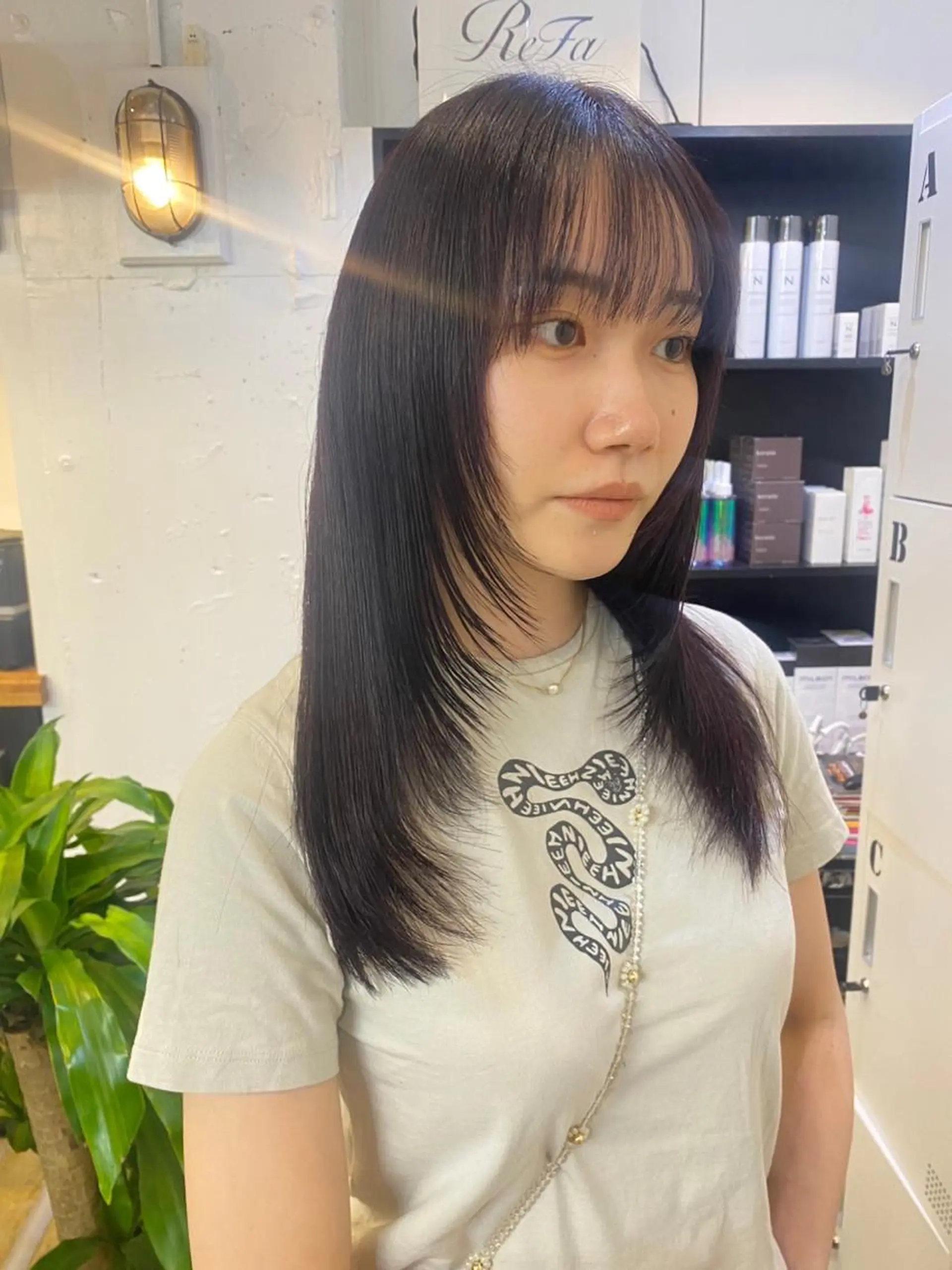 ロング 🌷ラベンダーピンク 顔まわり🌷ねいろのヘアスタイル