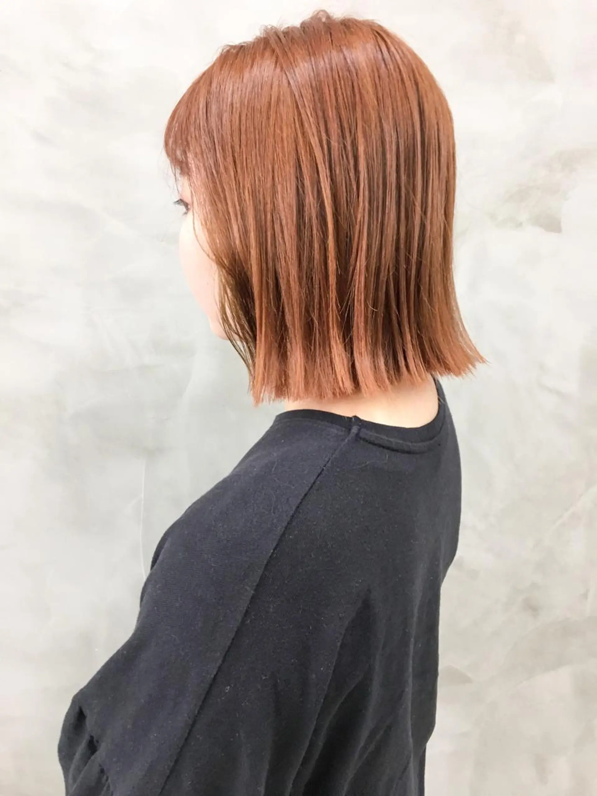 カラー 切りっぱなしボブ ベージュカラー ブリーチ ダブルカラー オレンジ ヘッドスパ (女性限定)🍋モエのヘアスタイル