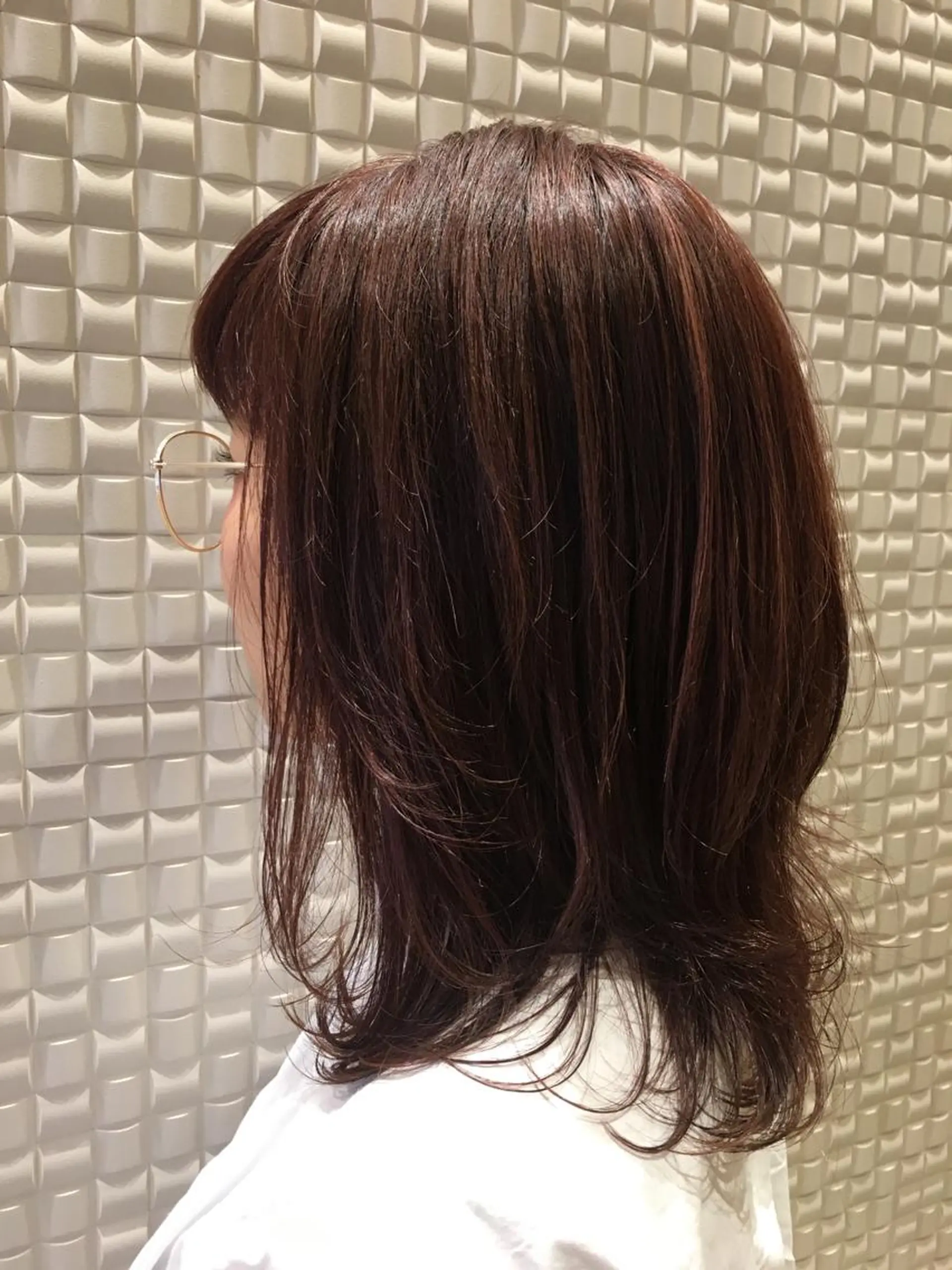 ミディアム カラー ブラウンカラー ハイライトカラー ピンクカラー ピンクブラウン ハイライト scene.池袋所属・scene. haraのヘアスタイル