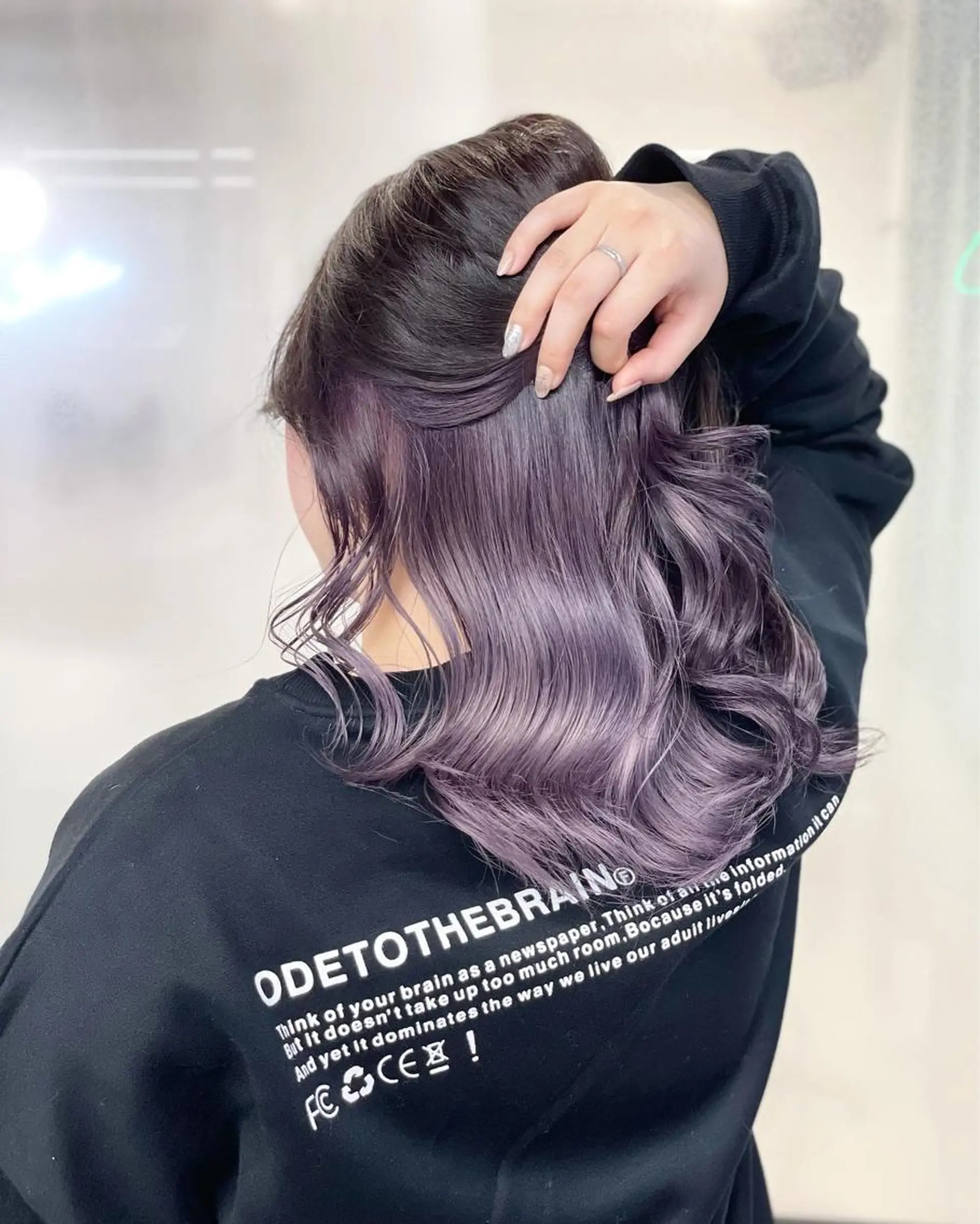 セミロング カラー メンズ メンズブリーチ ブリーチ パープルカラー 名古屋ハイトーン/ 🐶ブリーチ専門店のヘアスタイル