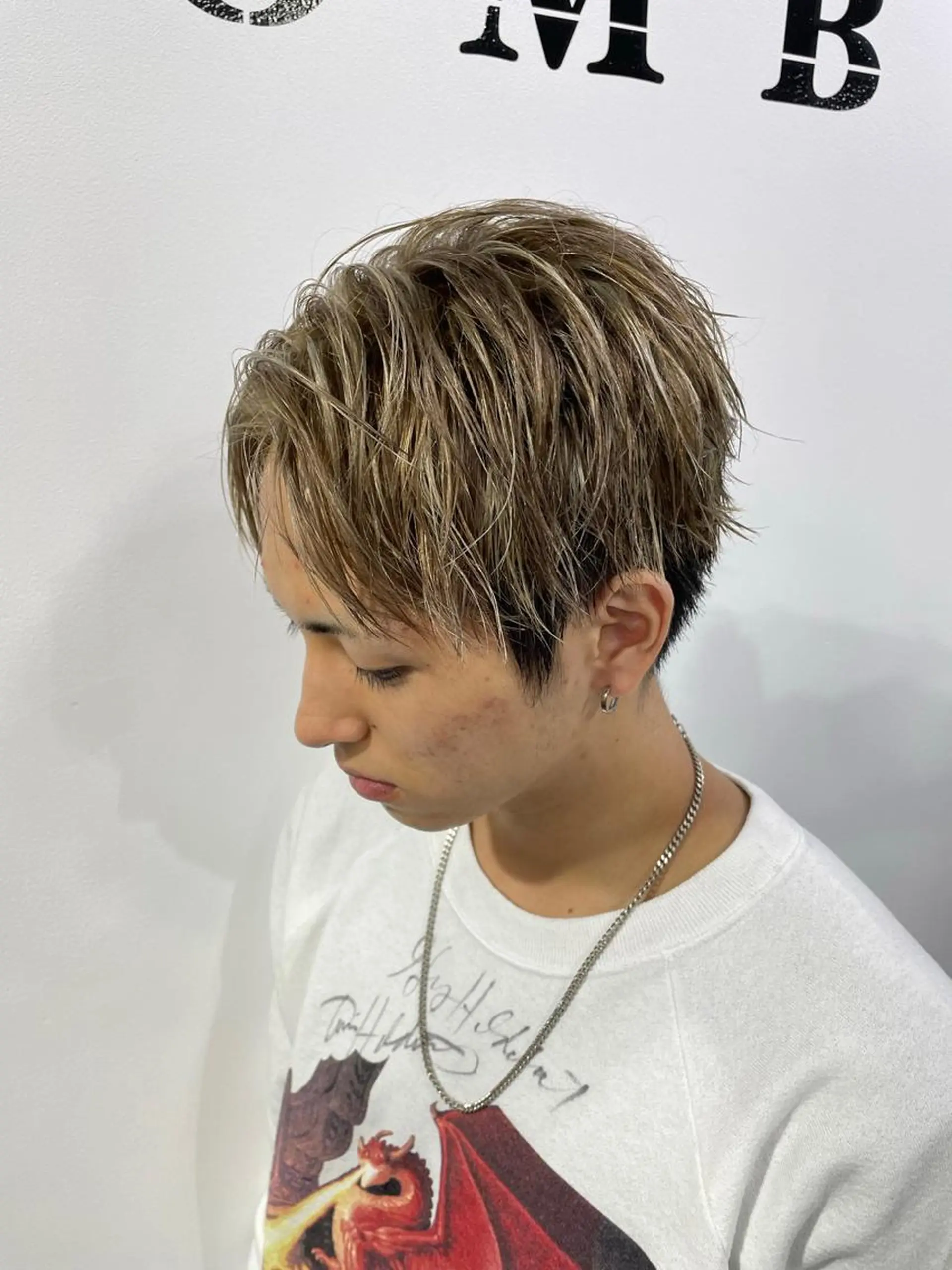 カラー メンズ メンズハイライト メンズハイトーン ハイライトカラー ハイトーンカラー 🐺ウルフ/レイヤー カット/高嶋湧大のヘアスタイル