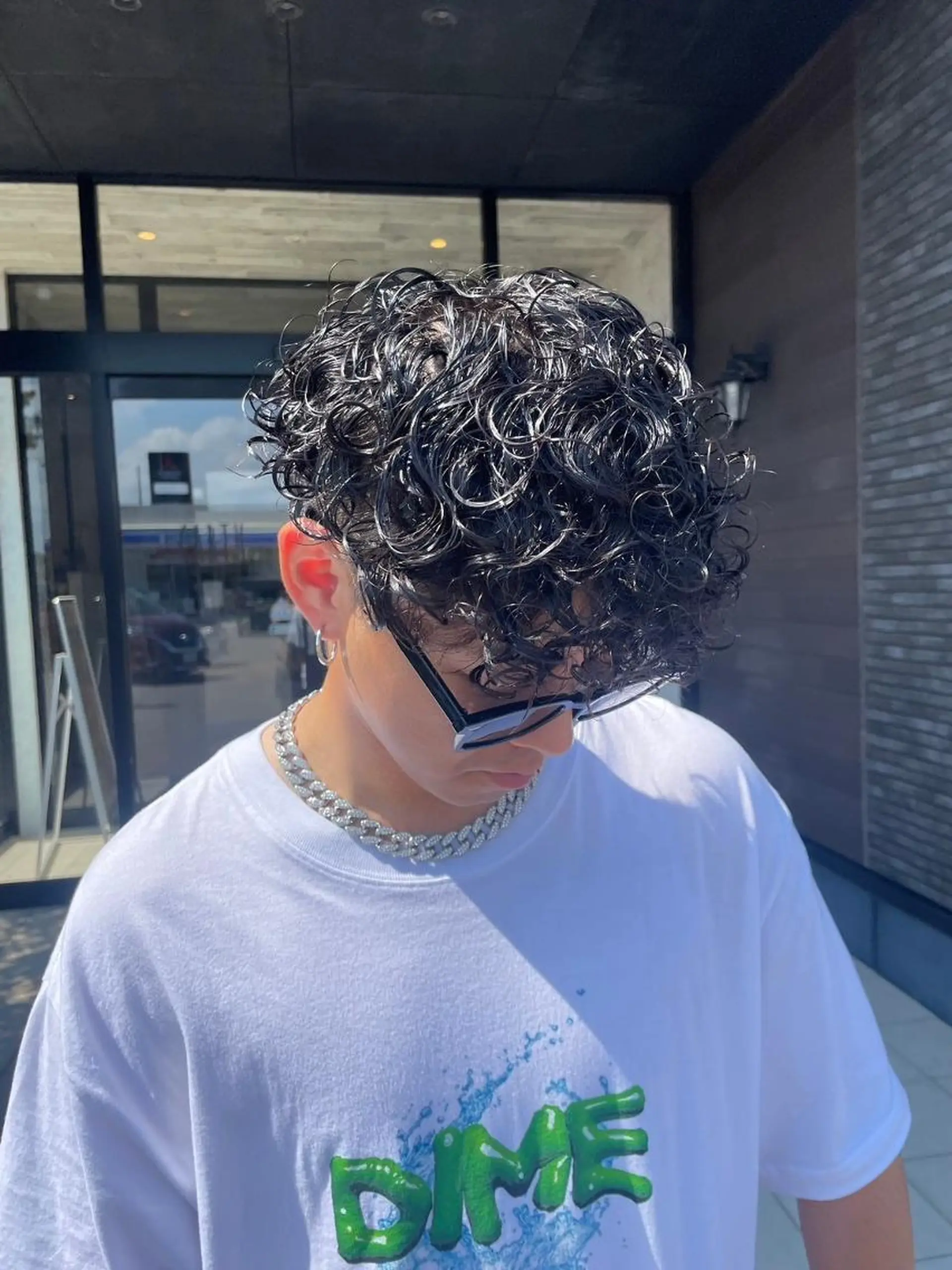 パーマ メンズ ショート メンズパーマ 波巻きパーマ スパイラルパーマ カット パーマ ハイトーンベージュ 新潟/Manamiのヘアスタイル