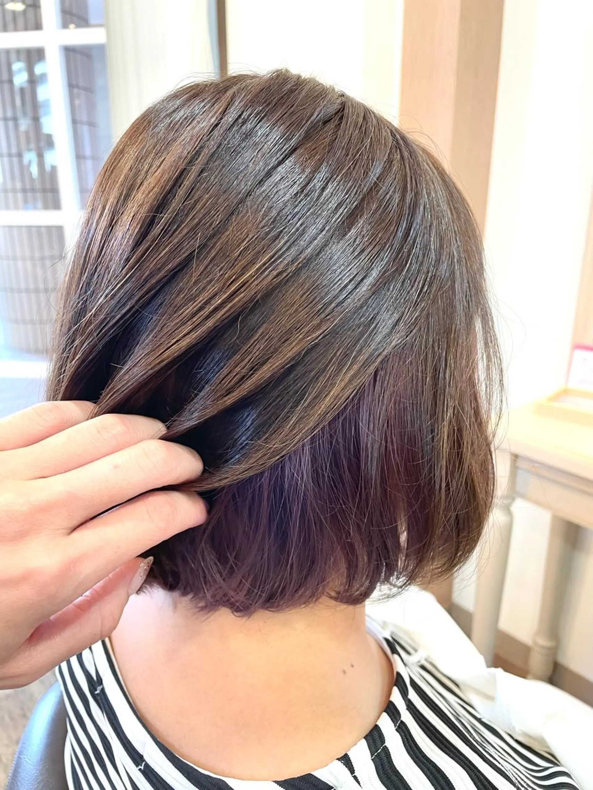 ショート カラー ピンクカラー ピンクパープル パープルカラー カット ヘアカラー トリートメント メンズパーマ🌀/ 中村郁未のヘアスタイル