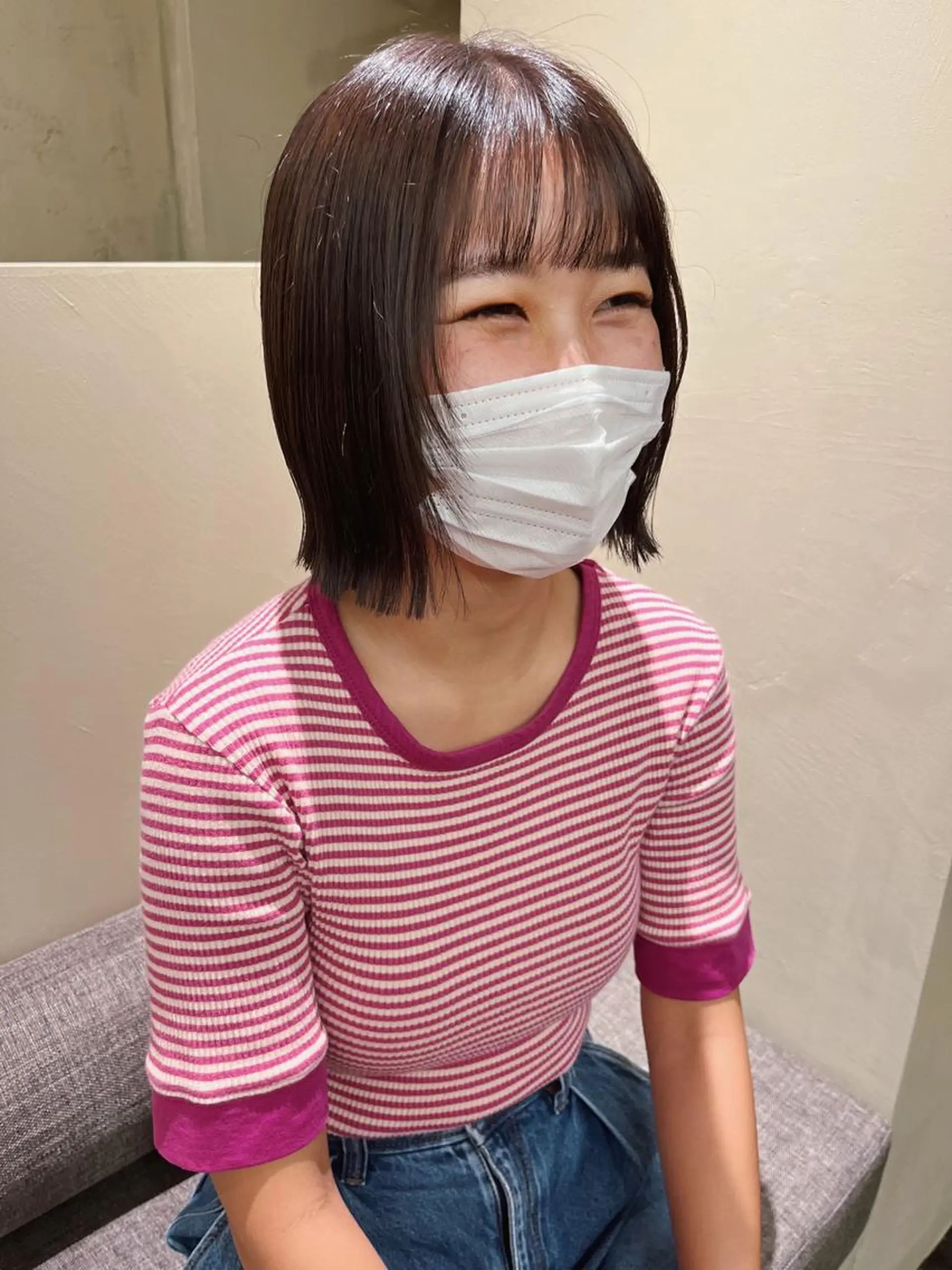 ショート 切りっぱなしボブ ボブ ヘアカラー トリートメント 西山 紗耶香🪽 透明感カラー/ボブのヘアスタイル