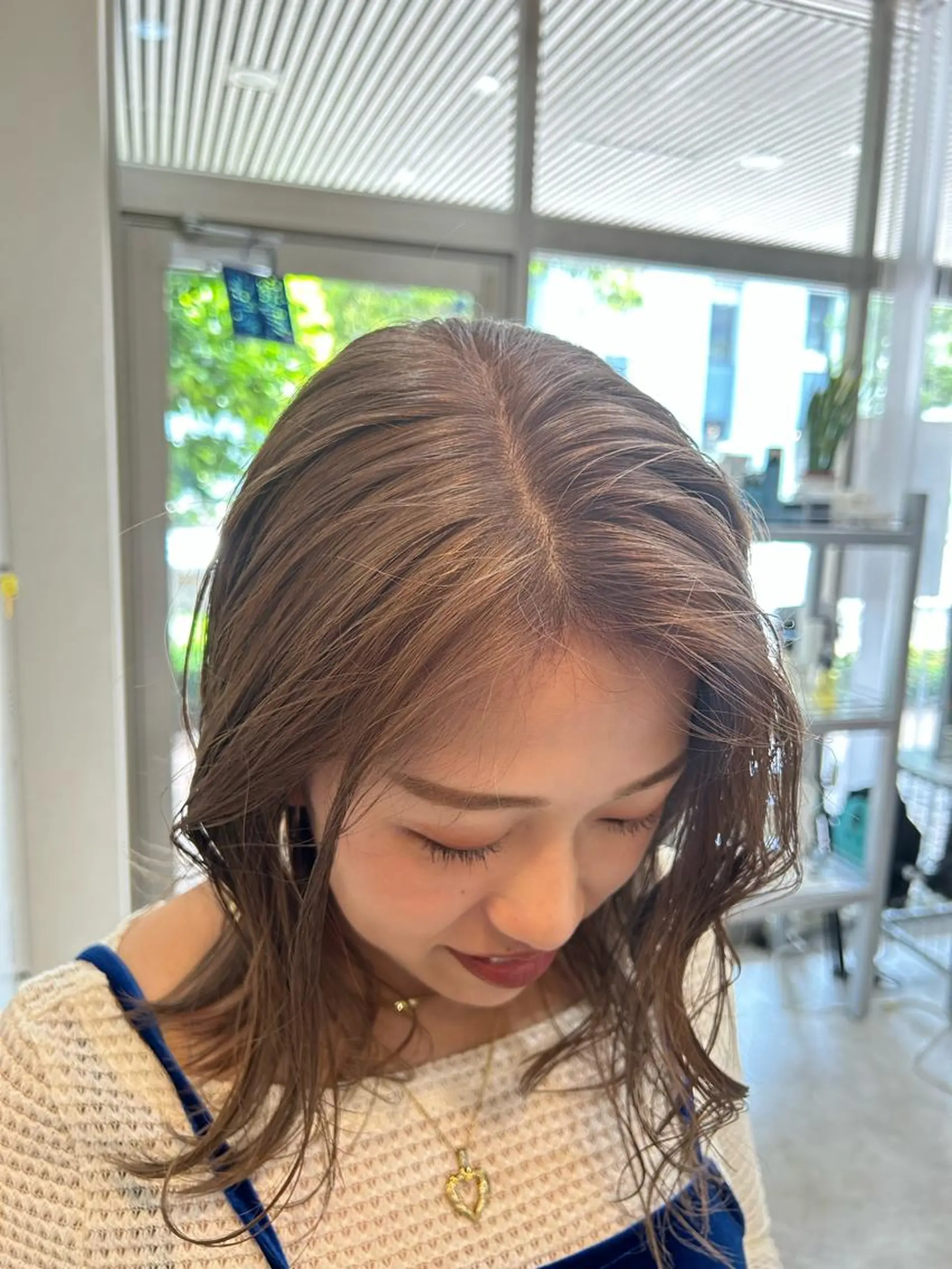 ミディアム カラー ヘアアレンジ カット ヘアカラー トリートメント ボブ/透明感カラー 🧸YUI❤️のヘアスタイル