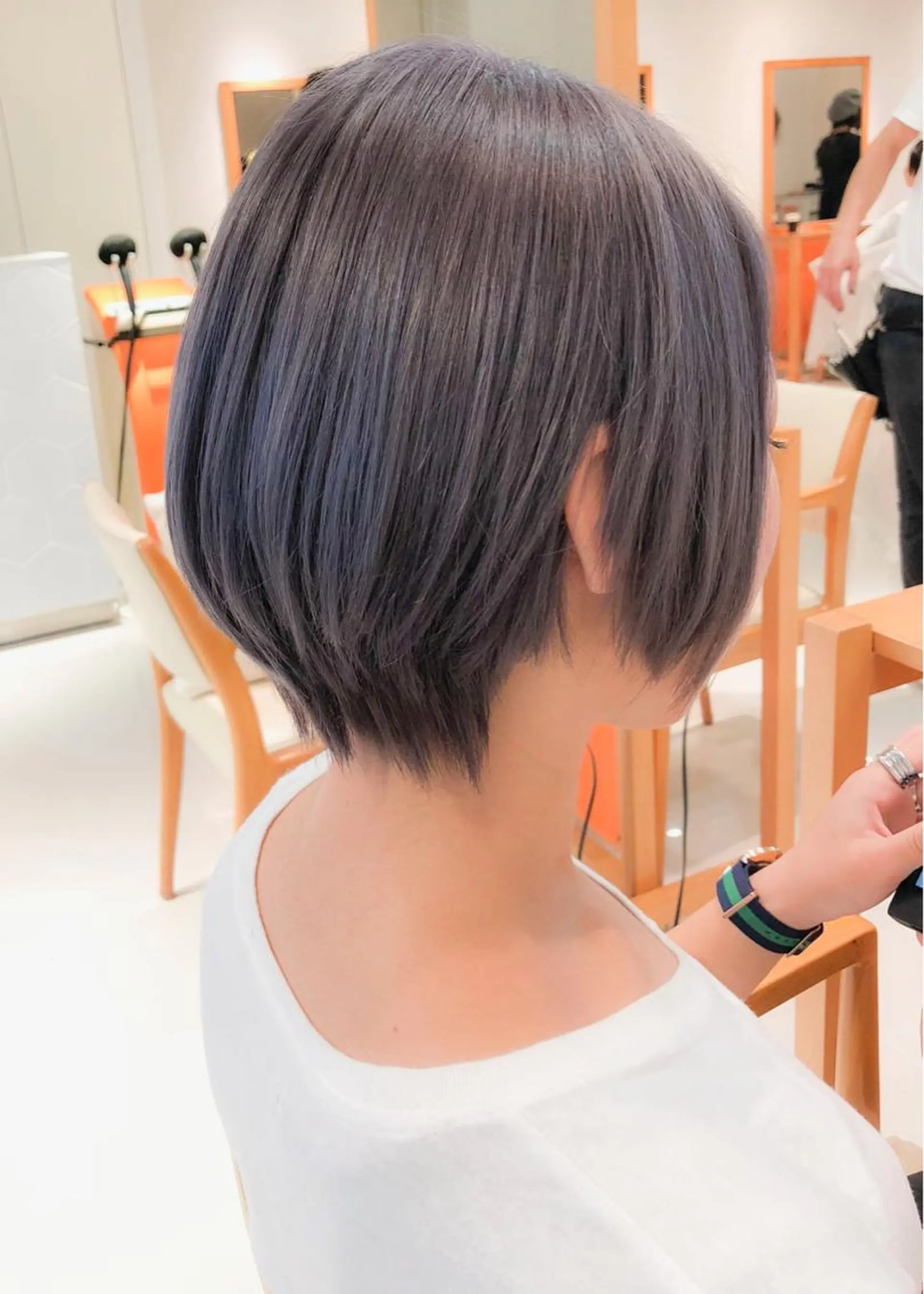 ショート カラー ヘアアレンジ アッシュ アッシュグレー アッシュグレージュ 透明感カラー グレージュ モテ髪透明感❤️ デイズヘアカラーのヘアスタイル
