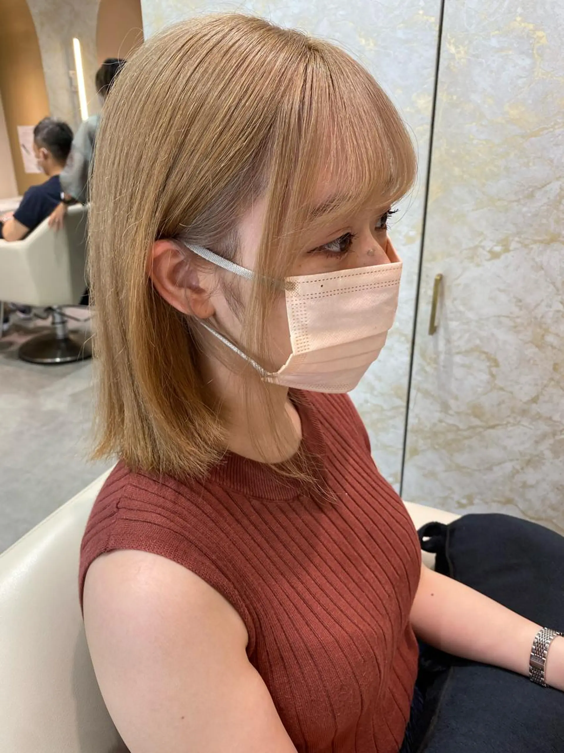 ミディアム カラー 店長/mao/ 前髪/顔周りカットのヘアスタイル