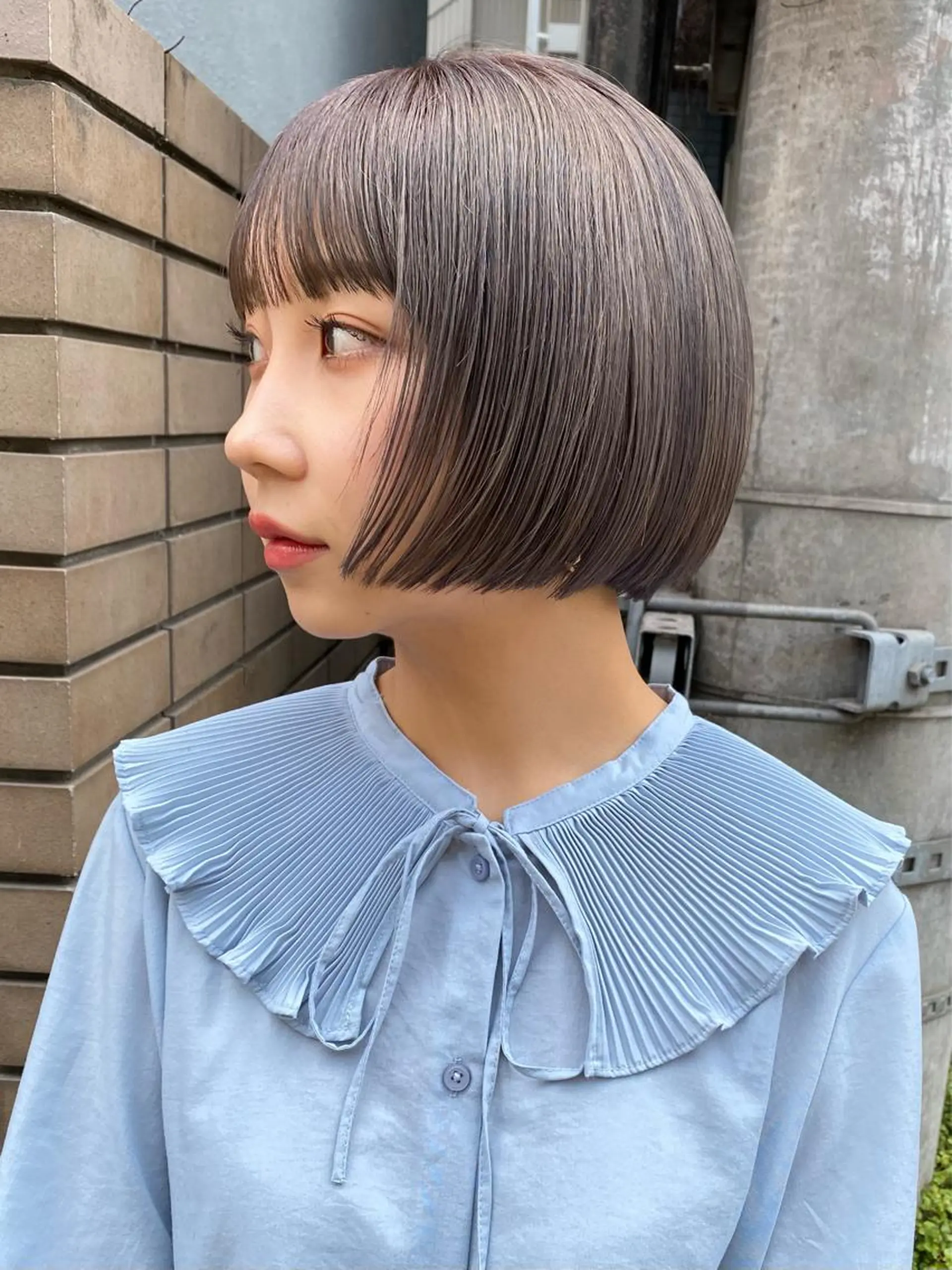 ミディアム カラー 似合わせカット カット Pia ツボイ ケイタのヘアスタイル