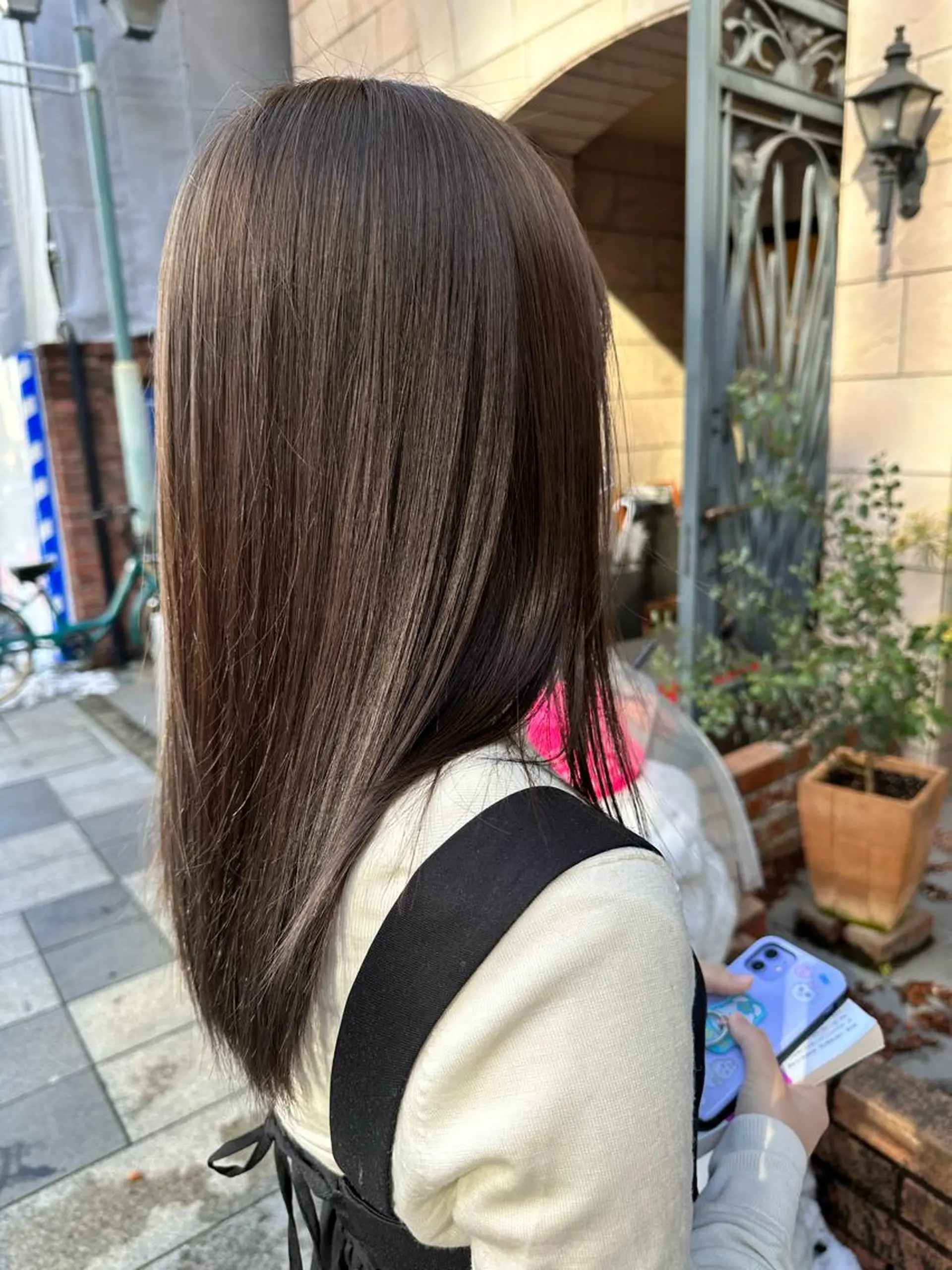 ロング カラー ブリーチ グレージュ ブリーチなしカラー カット ヘアカラー トリートメント 特殊カラー特化 ✂️SHIAN フジのヘアスタイル