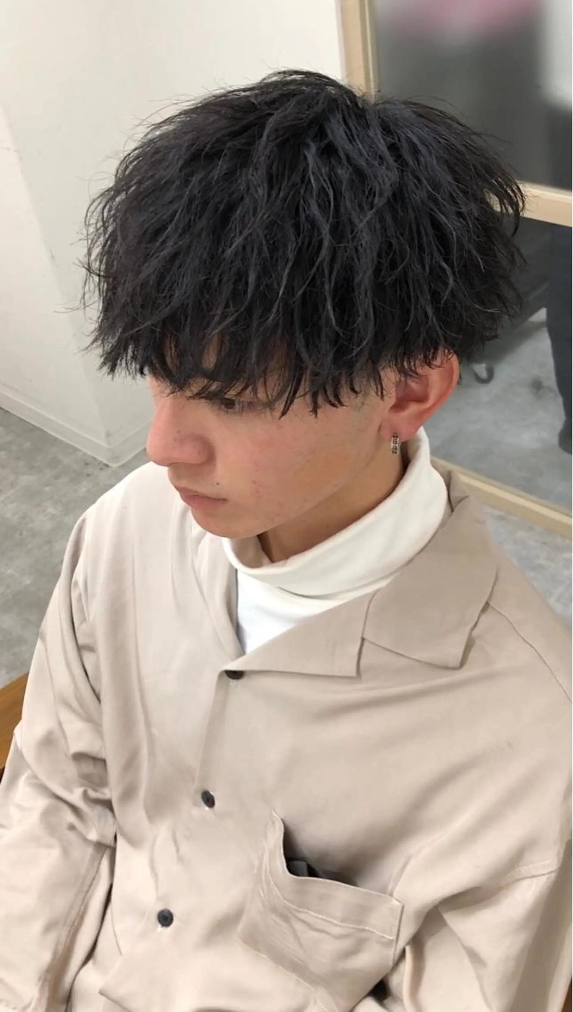 ショート パーマ メンズ マッシュ カット トリートメント 早野 蓮のヘアスタイル