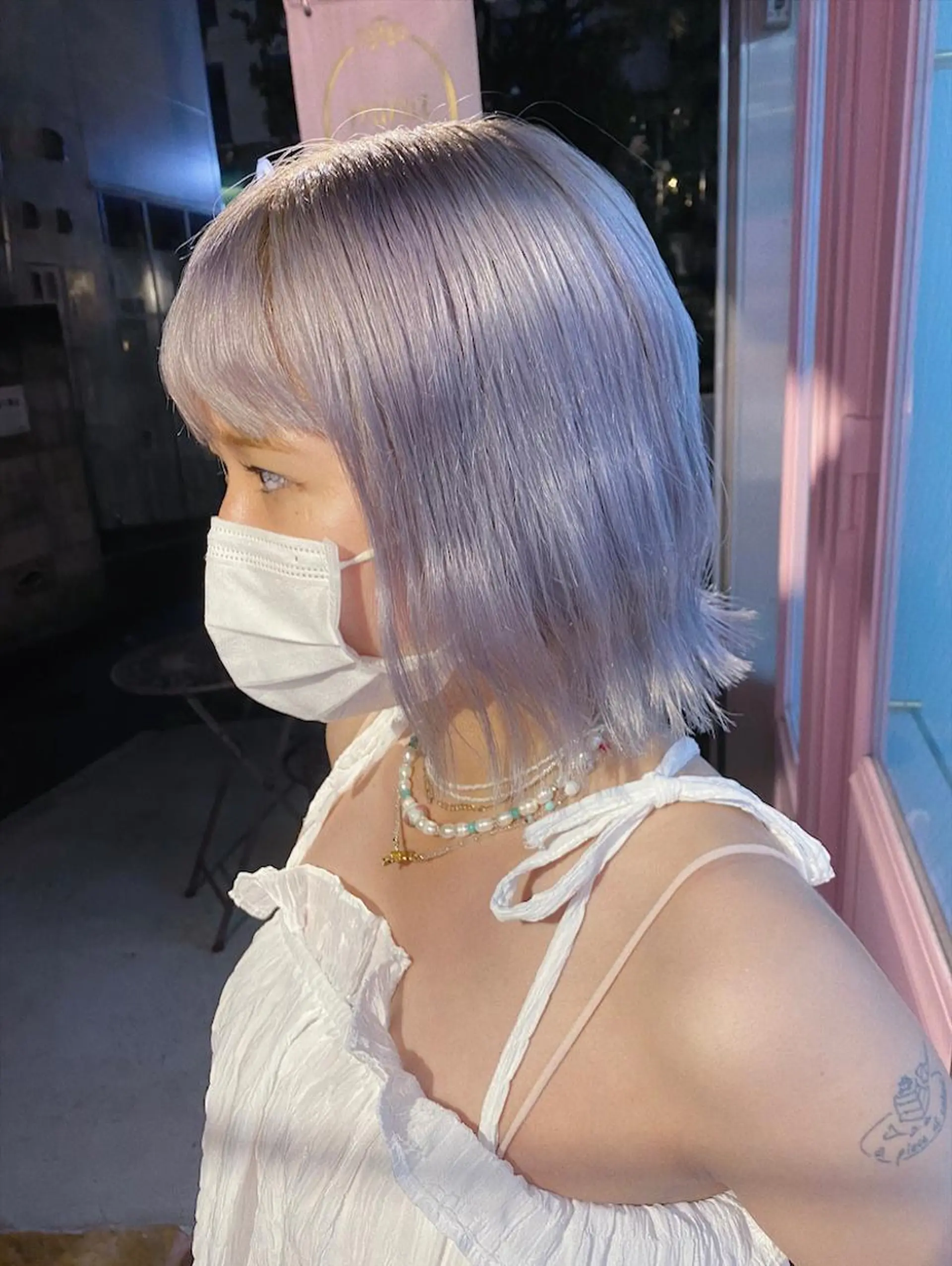 ミディアム カラー ヘアアレンジ 韓国レイヤーカット/ 儚げカラーチナツのヘアスタイル